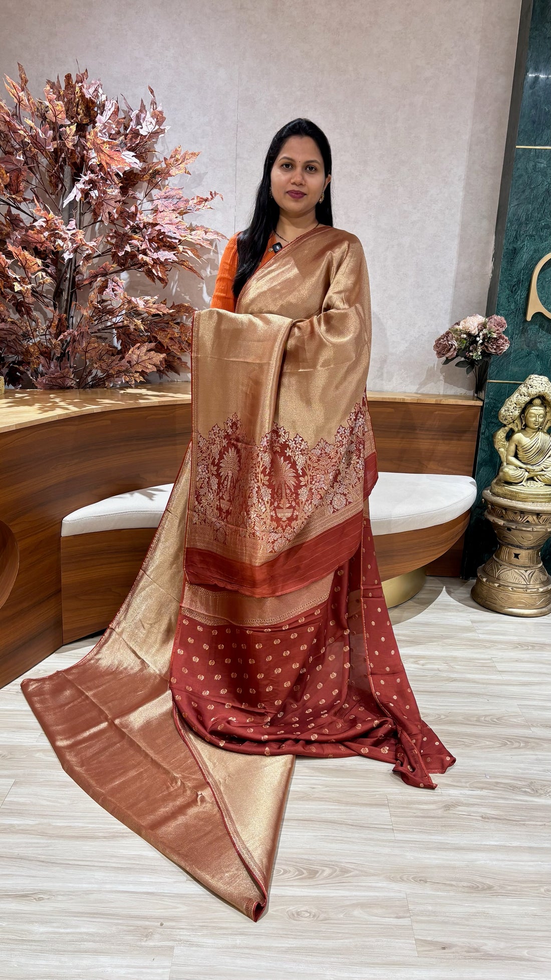 Banaras plain tissue georgette ready to ship