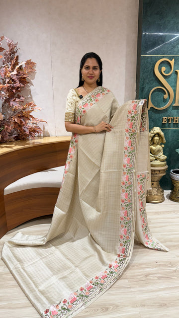 Fancy tussar embroidery