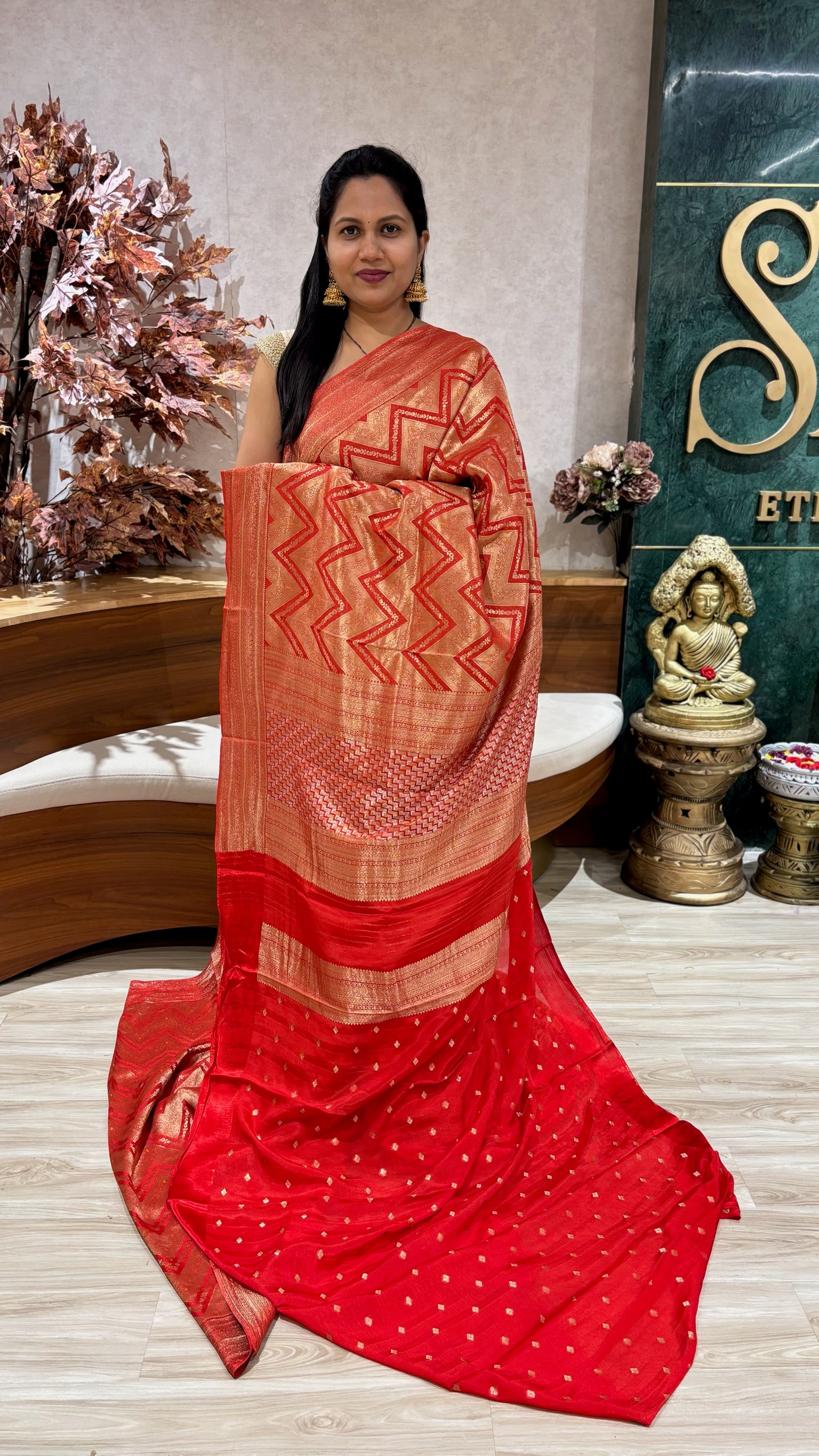 Crepe georgette red