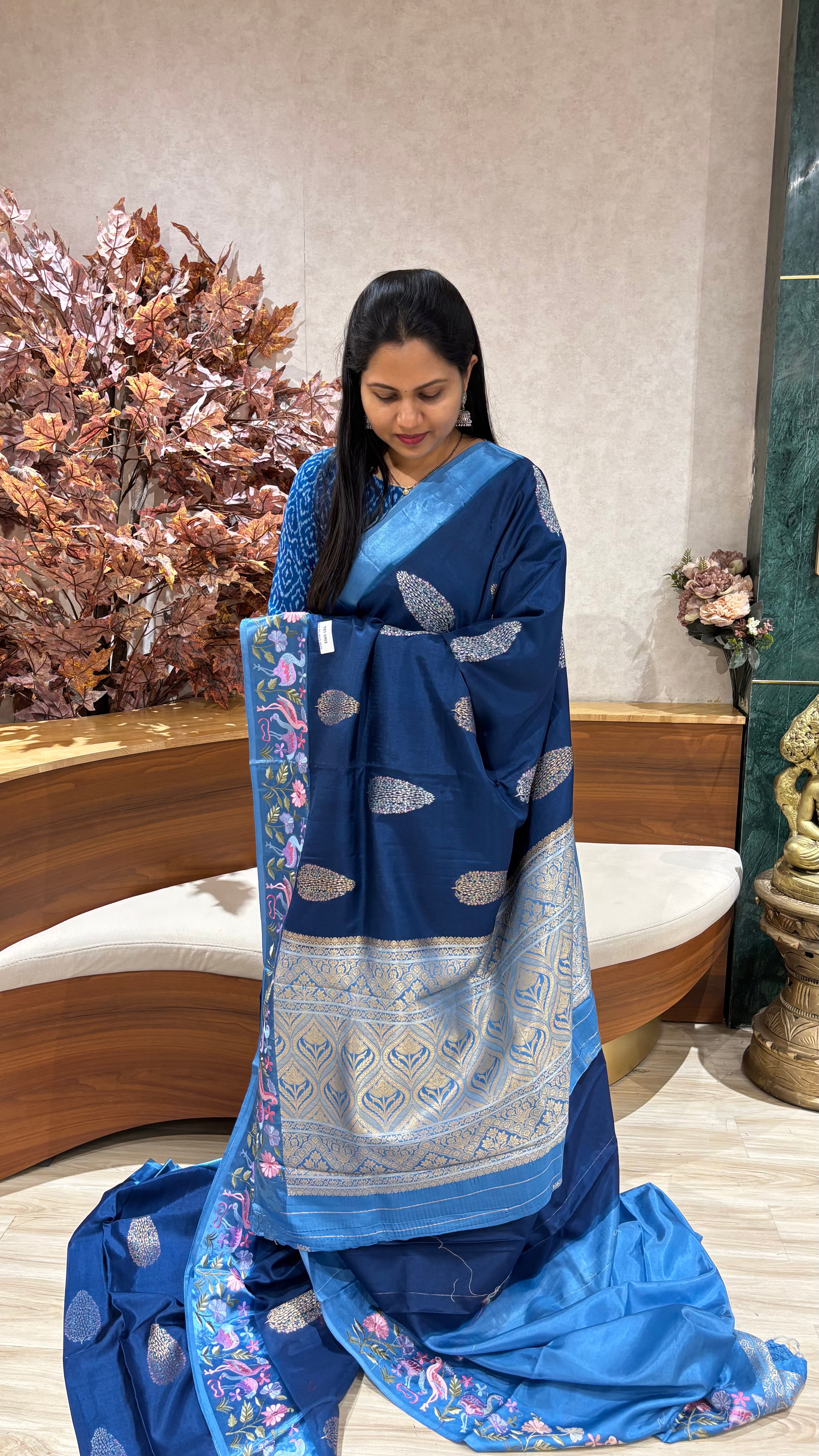 Russian silk mashru work borders