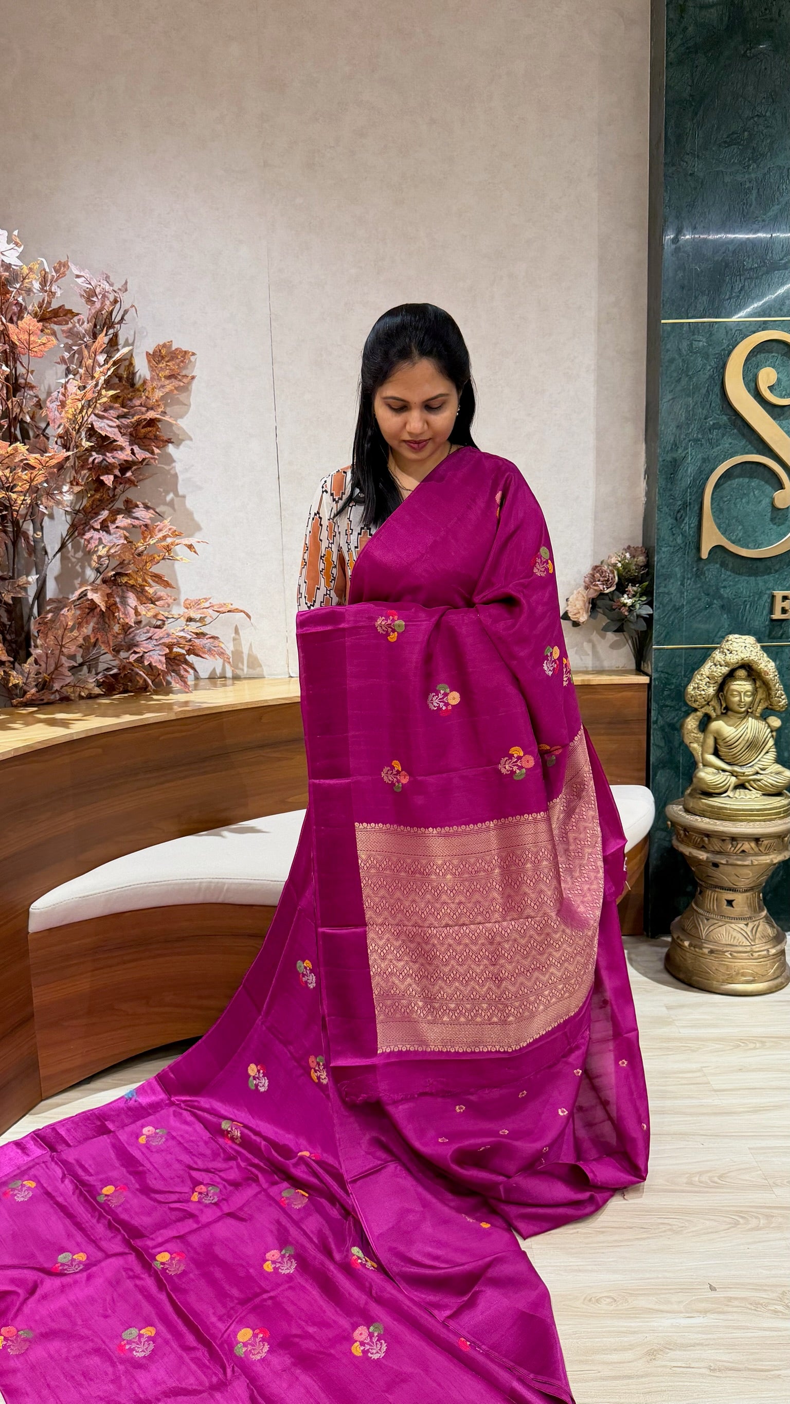 Fancy tussar magenta