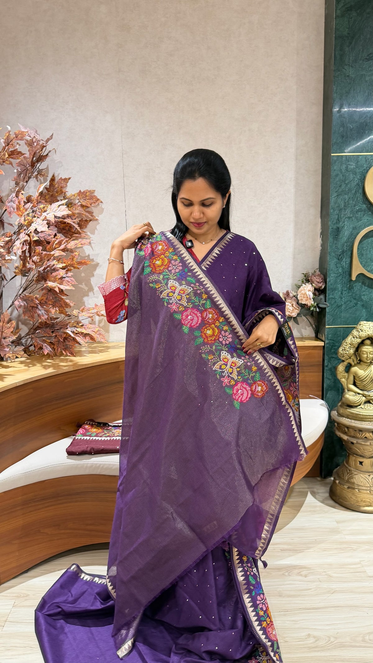 Tussar embroidery