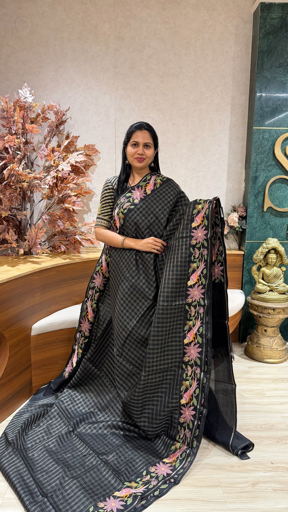 Tussar embroidery