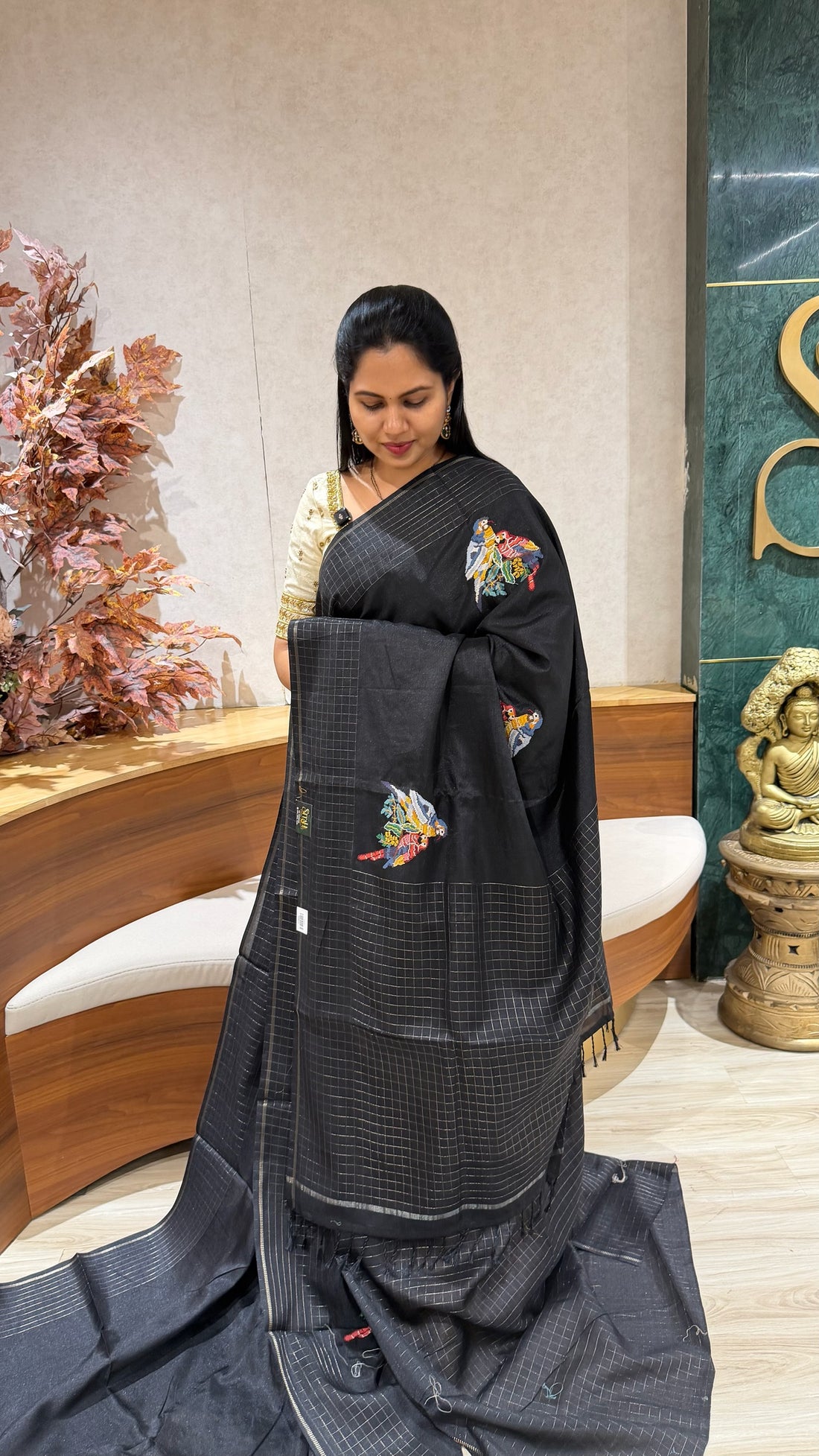 Tussar embroidery
