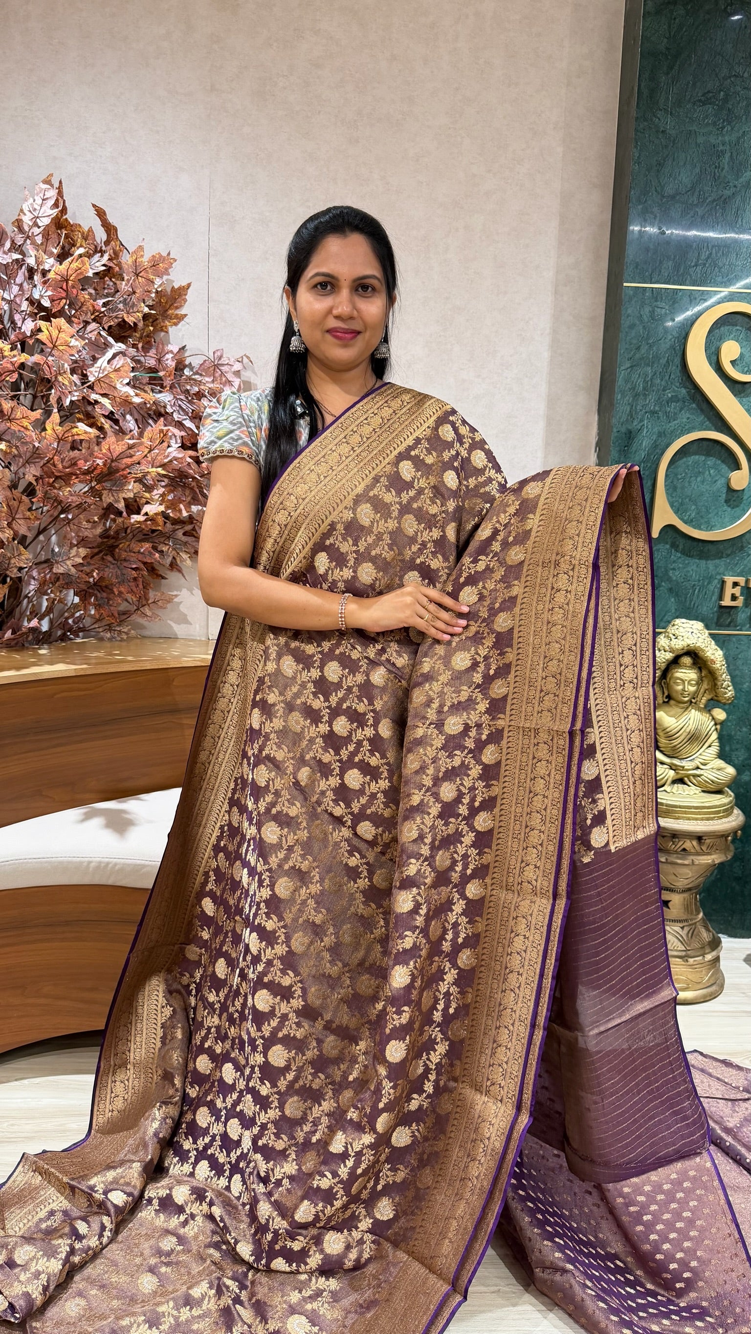 tissue banaras all over purple