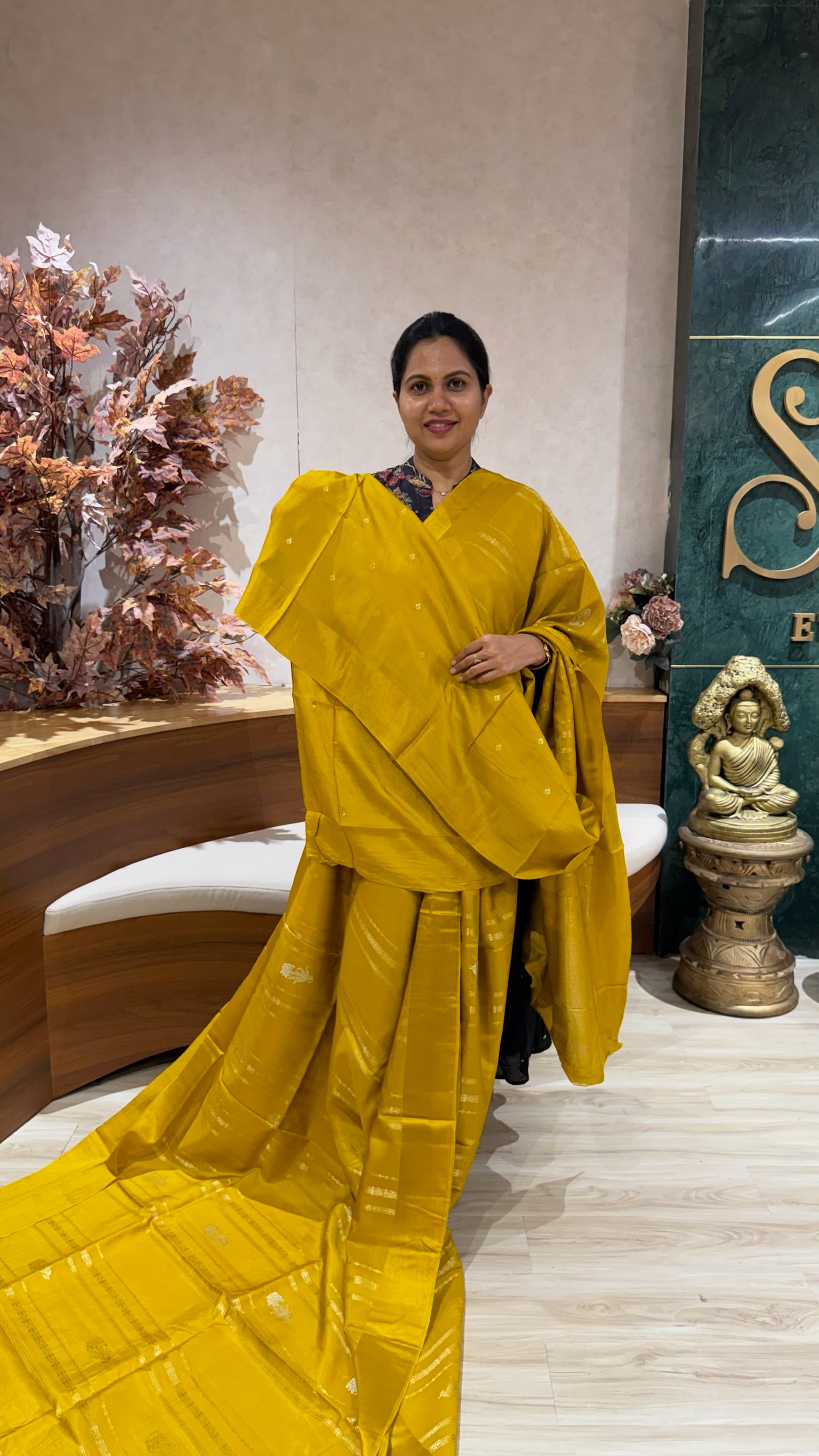 Fancy tussar yellow