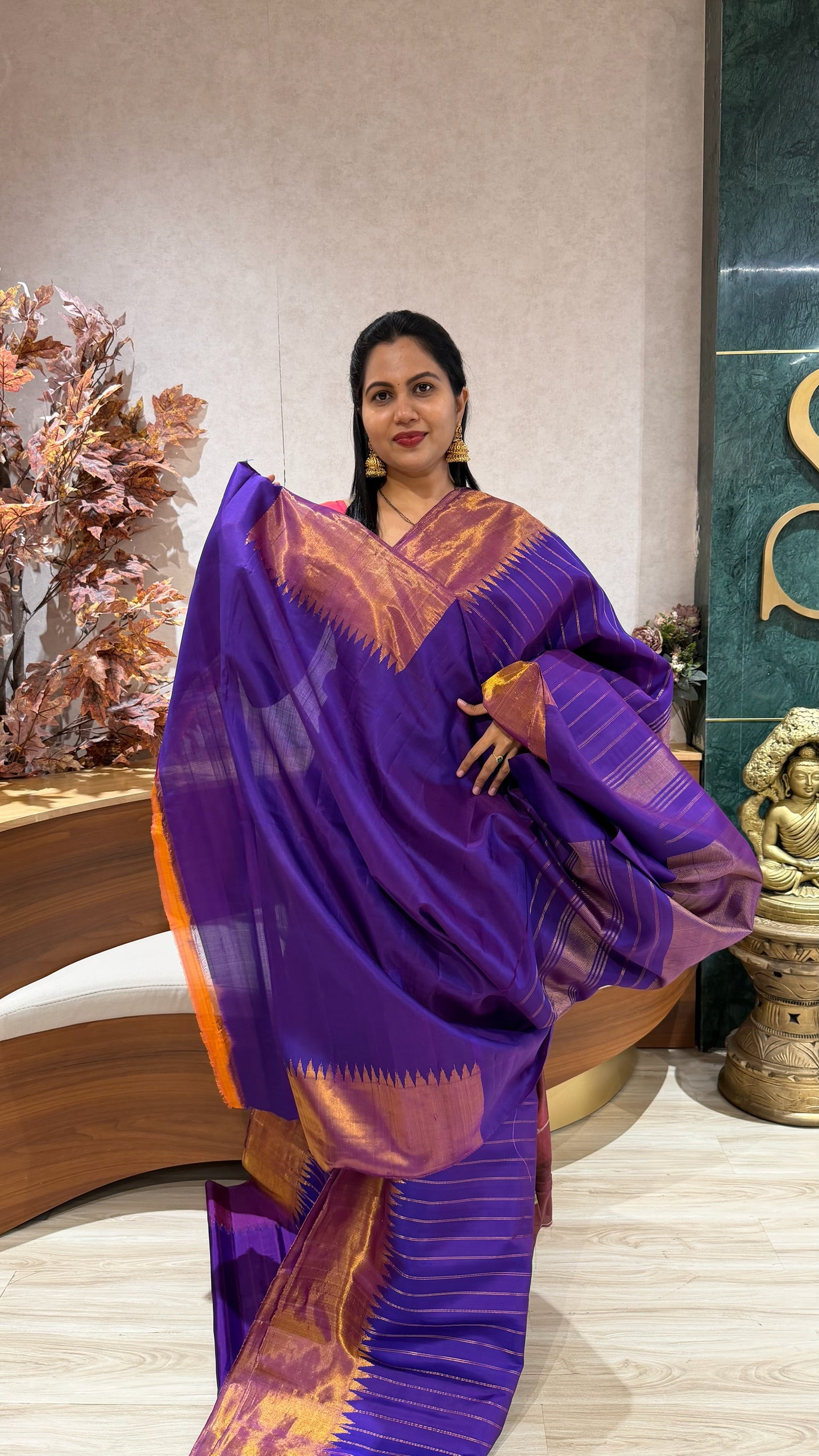 Handloom gadwal tissue border