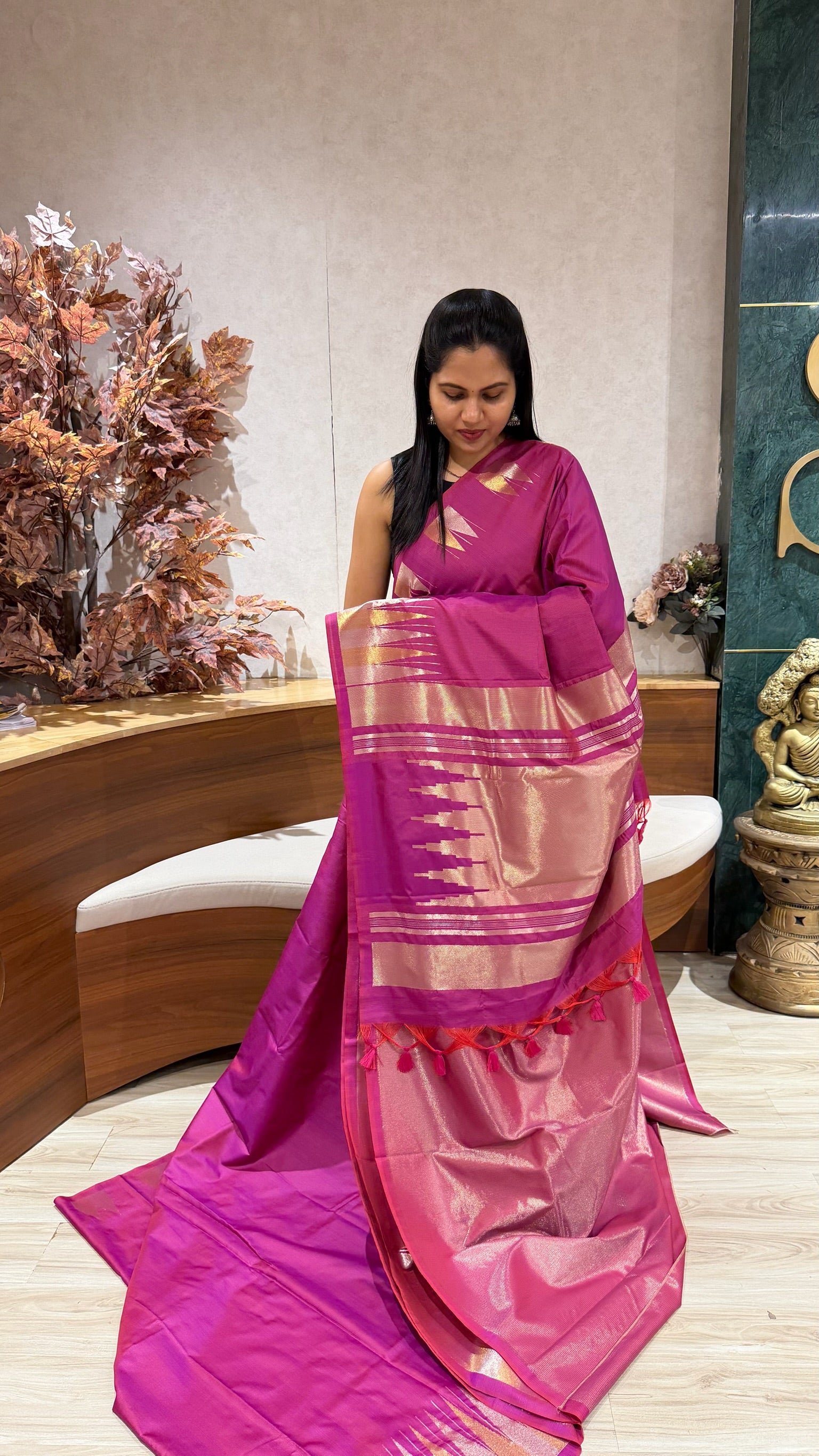 Soft silk temple border