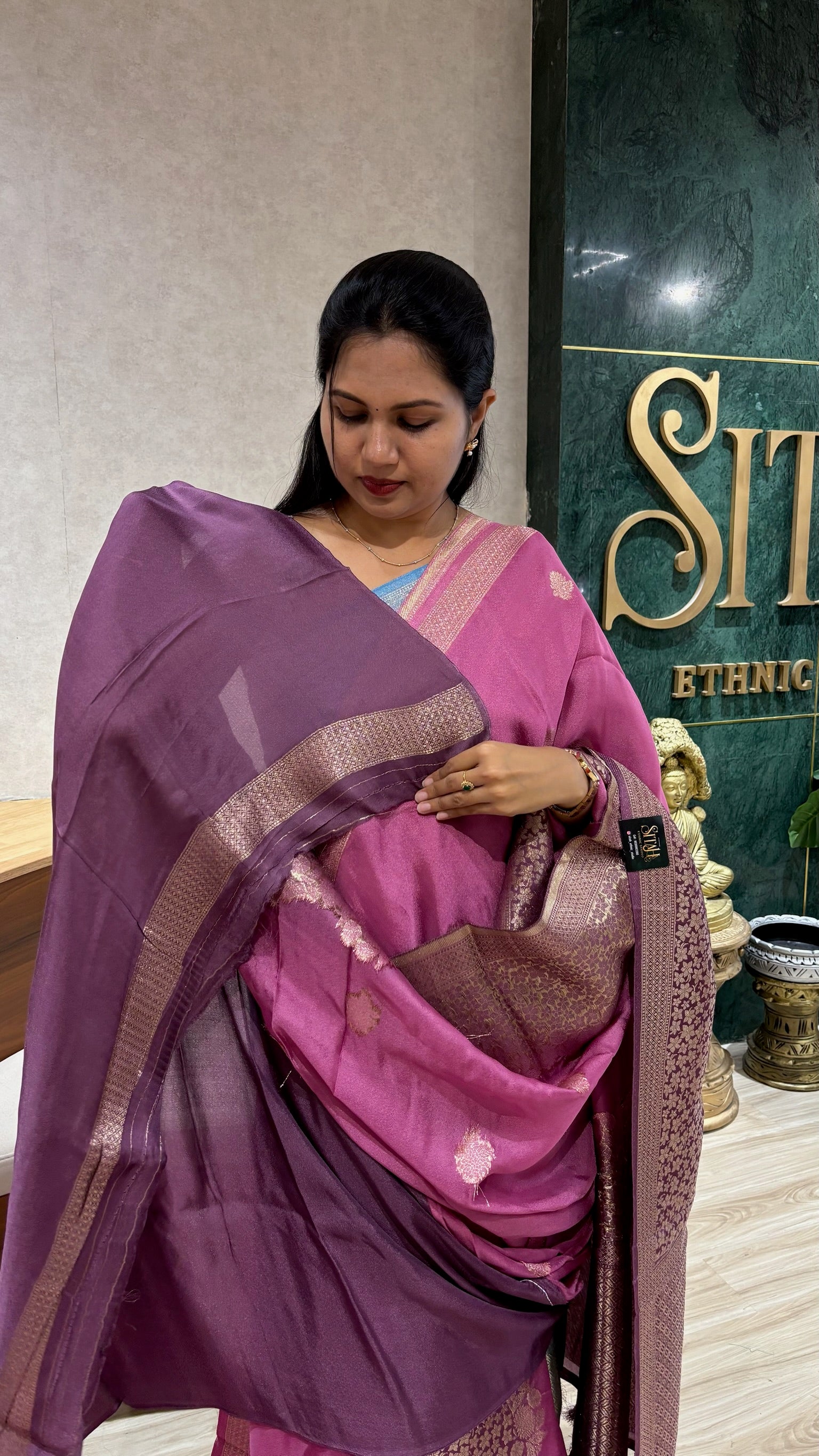 Tissue georgette onion pink-dusty lavender