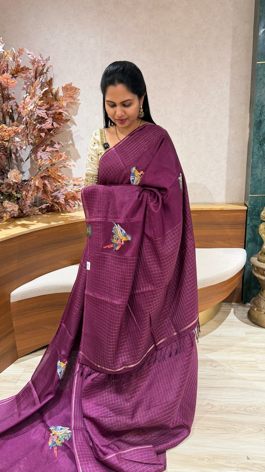 Tussar embroidery
