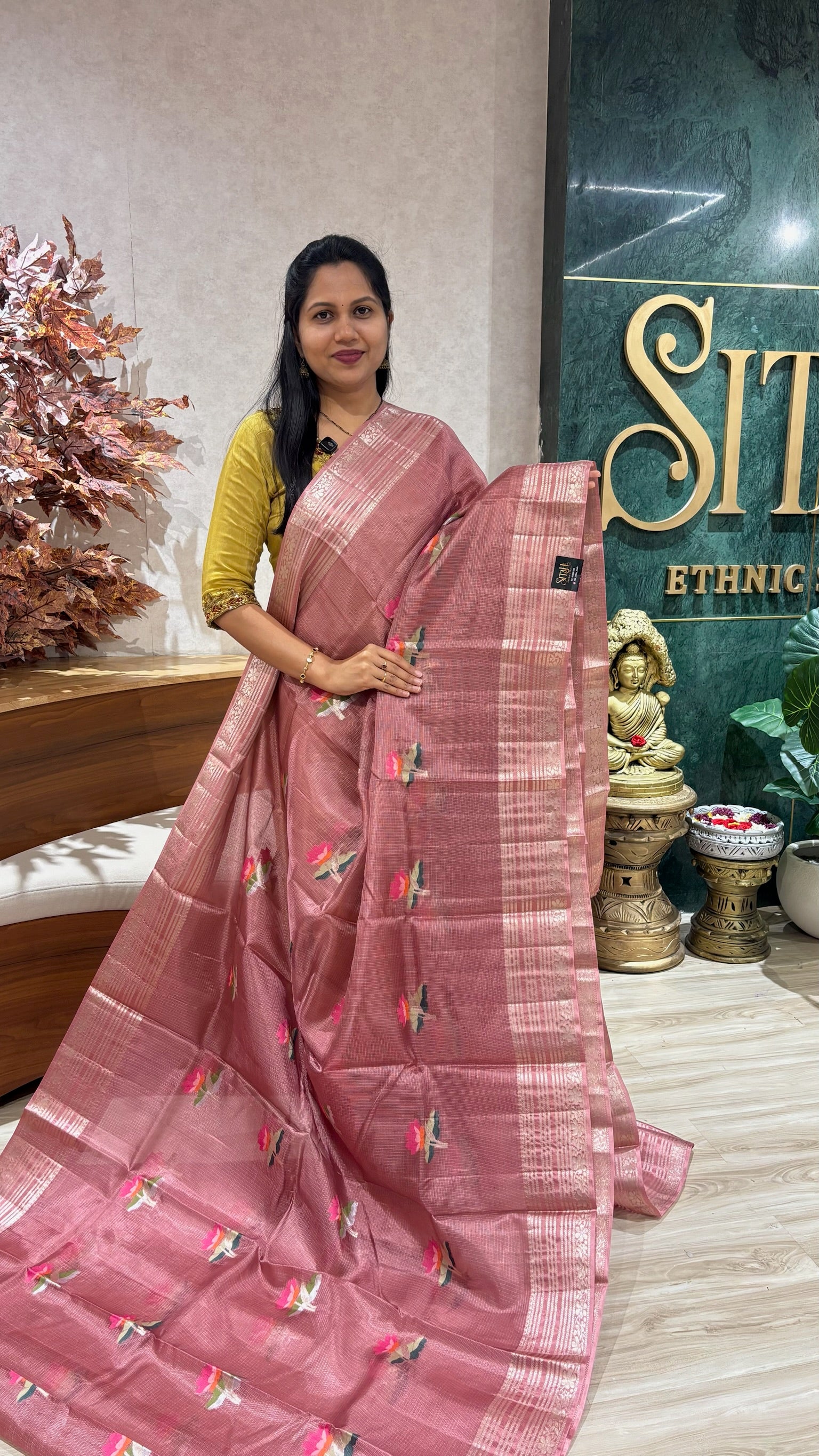 Kota silk weaving onion pink