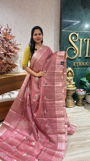 Kota silk weaving onion pink
