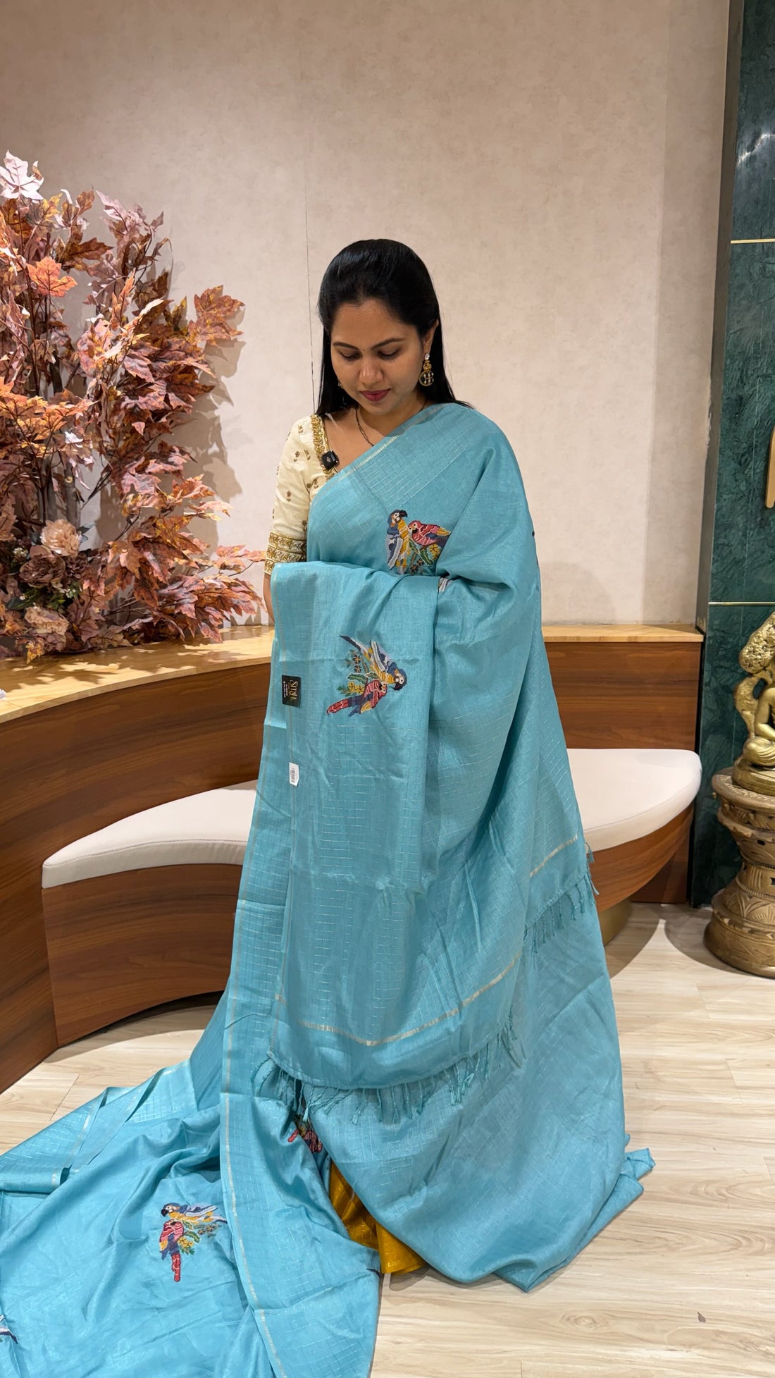 Tussar embroidery