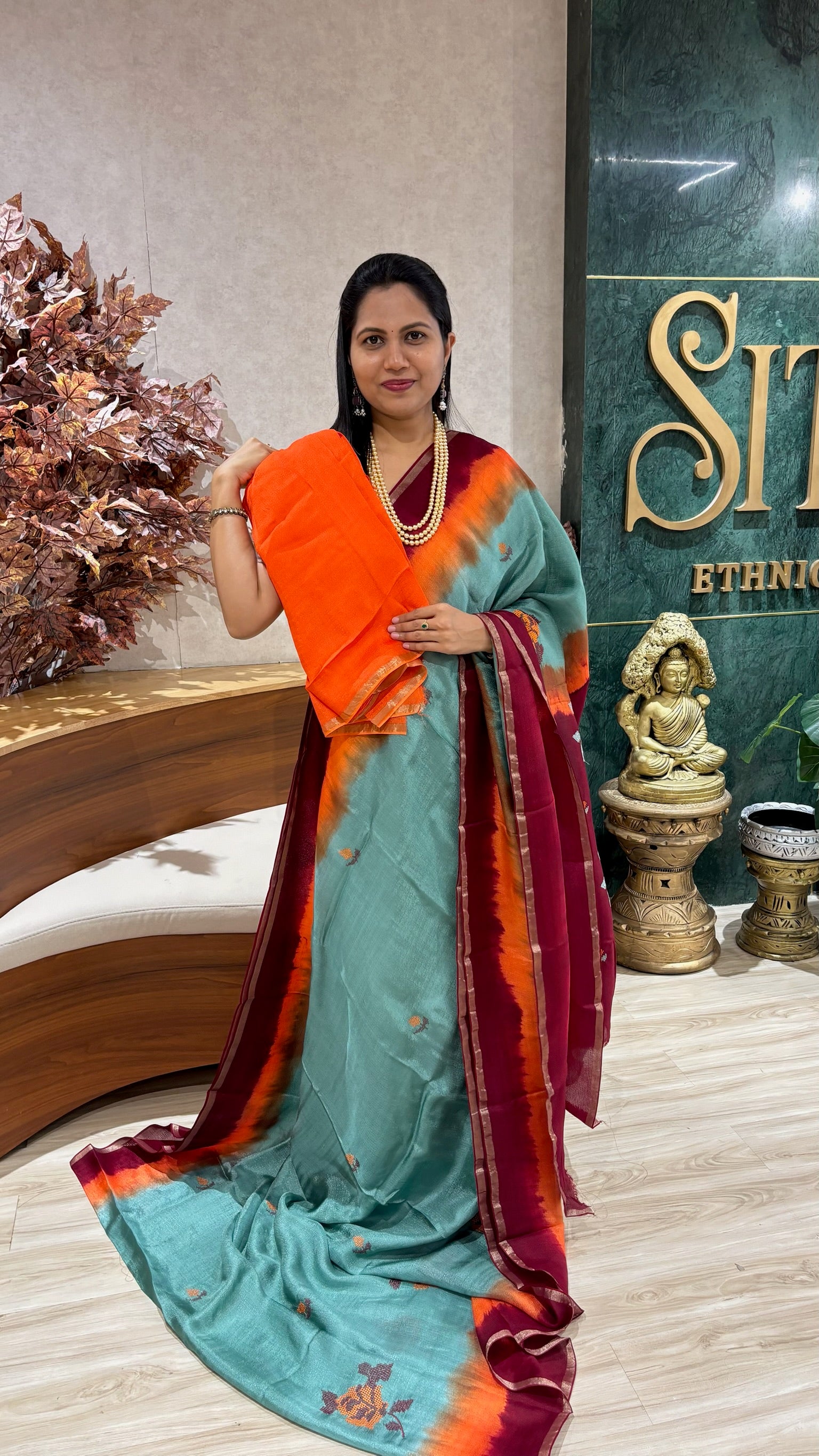 Jute silk saree