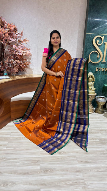 Handloom gadwal with kanchi borders