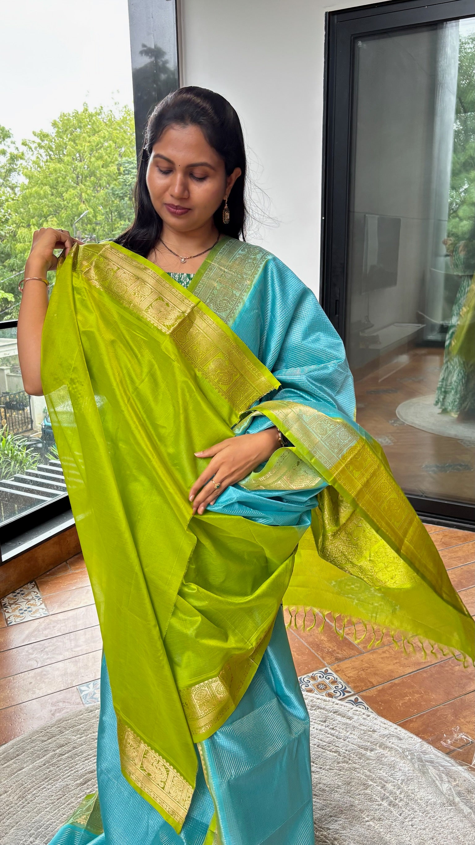 Mangalgiri pattu skyblue