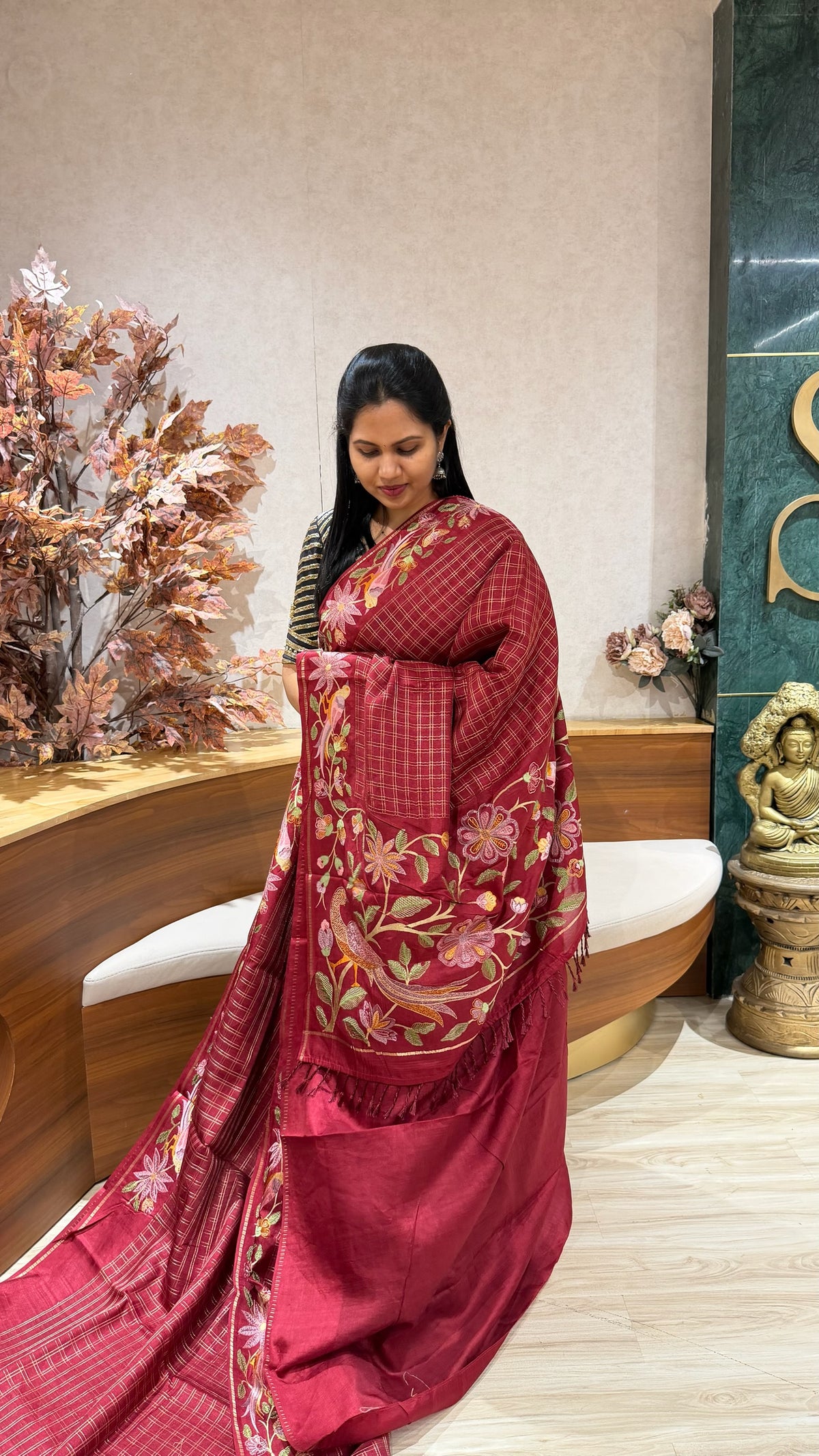 Tussar embroidery