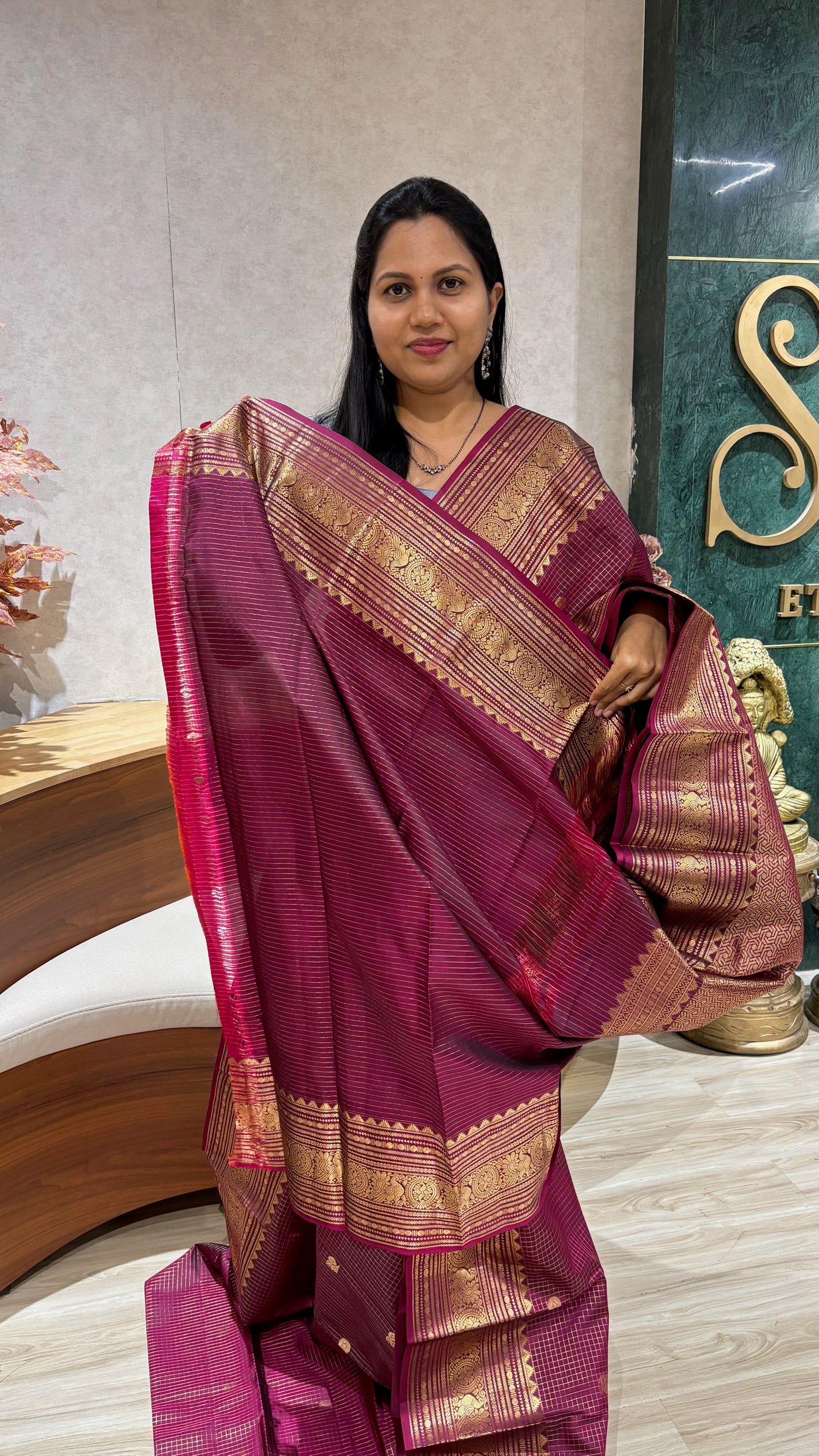 Handloom vintage kanchi magenta