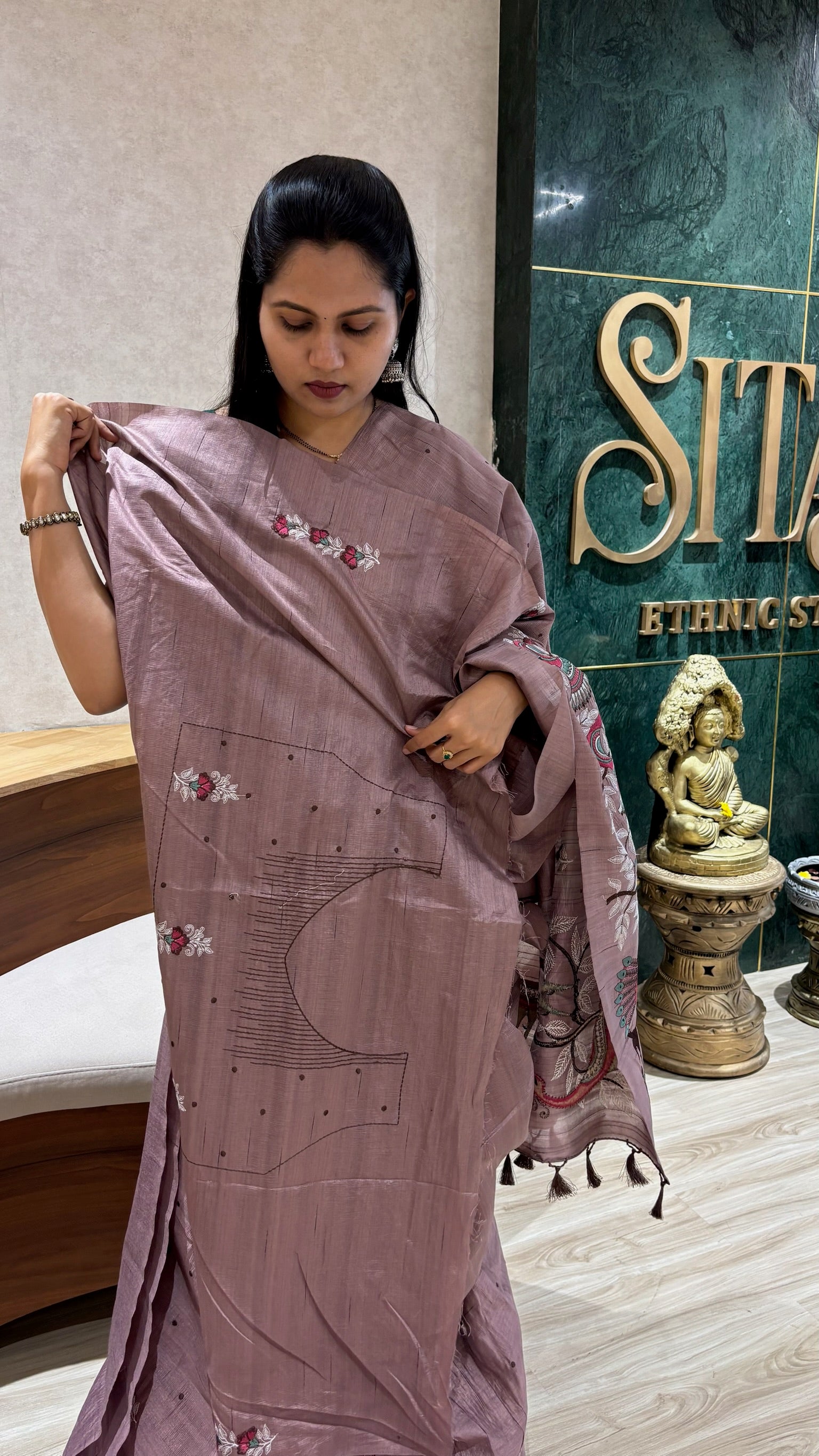 Tussar embroidery
