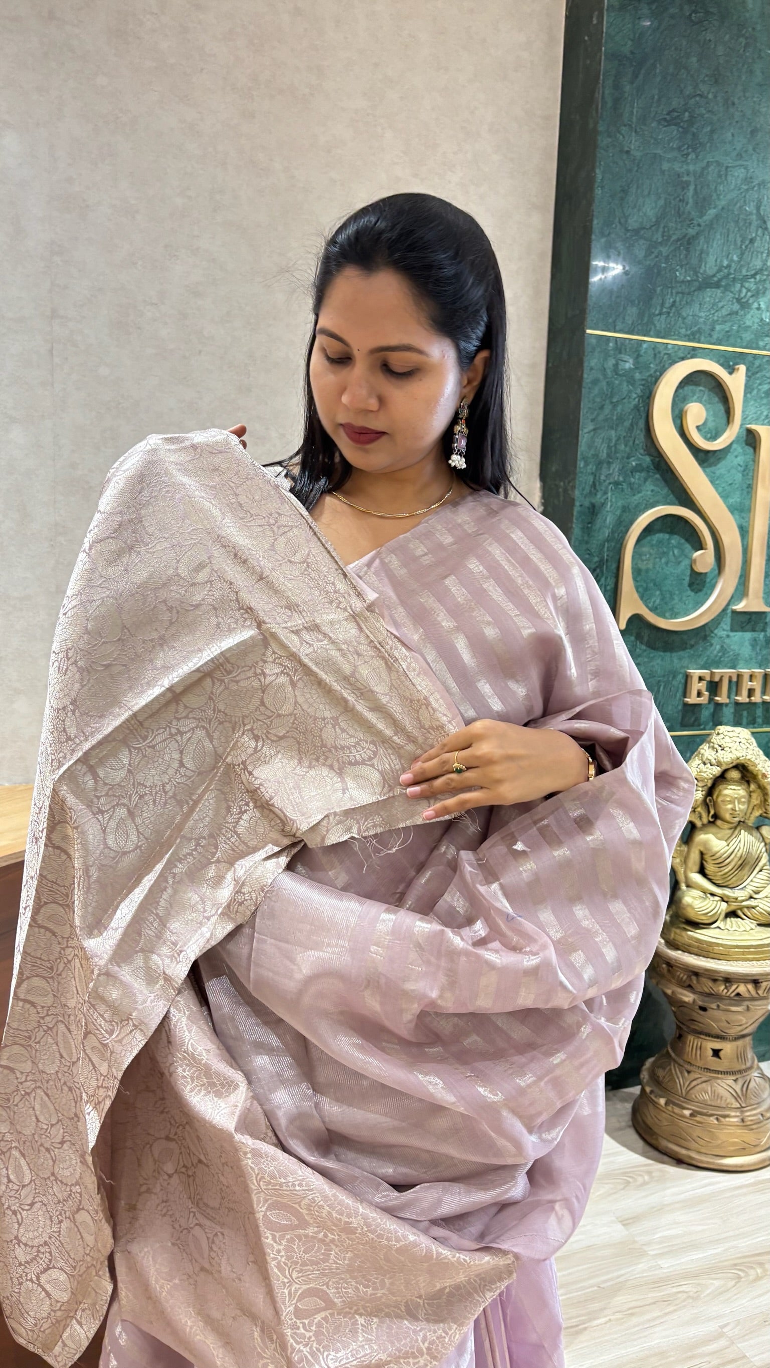 Chinia tissue brocade blouse onion pink