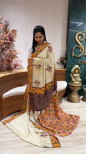 Crepe embroidery