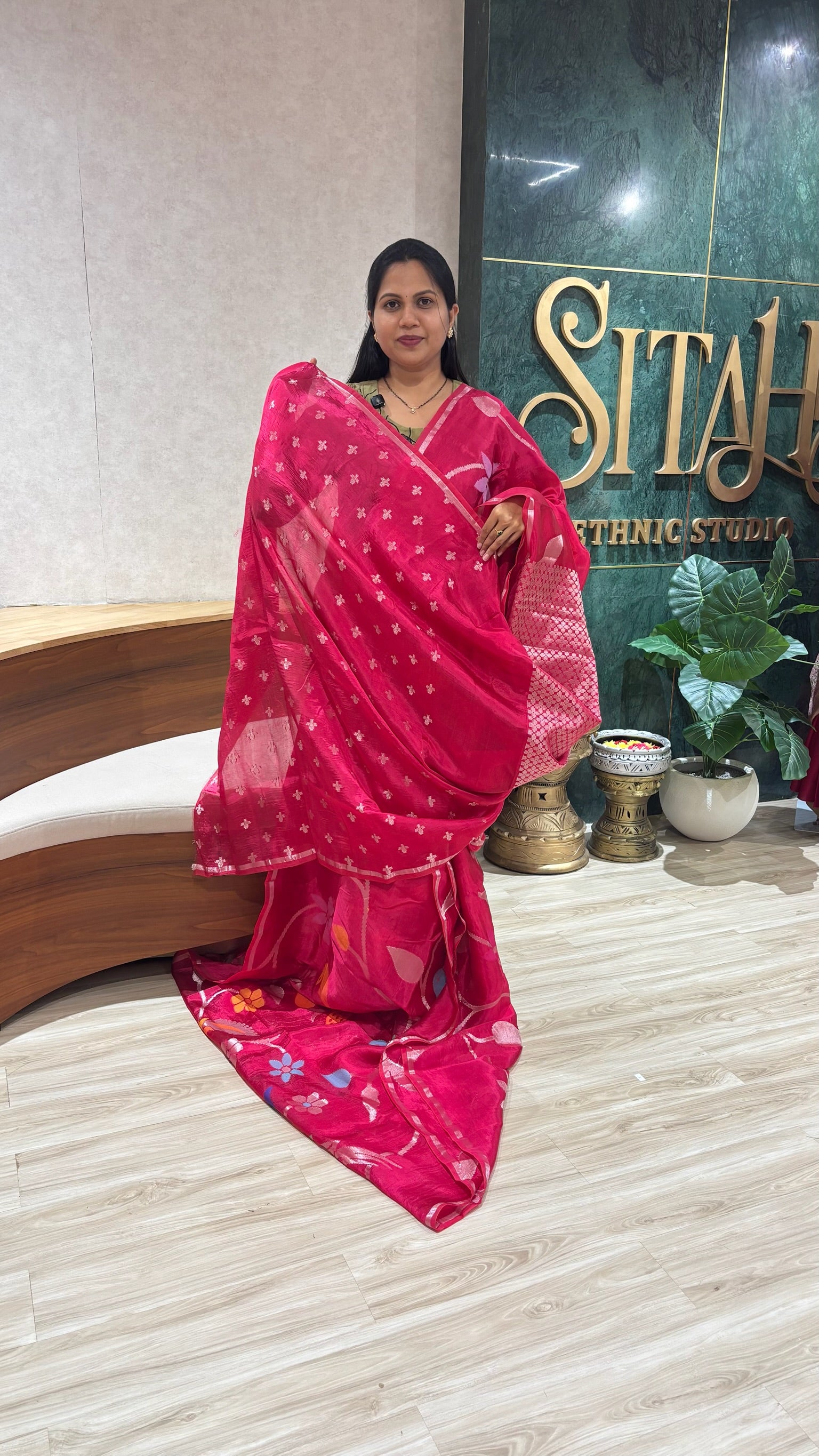 Paper silk allover pink