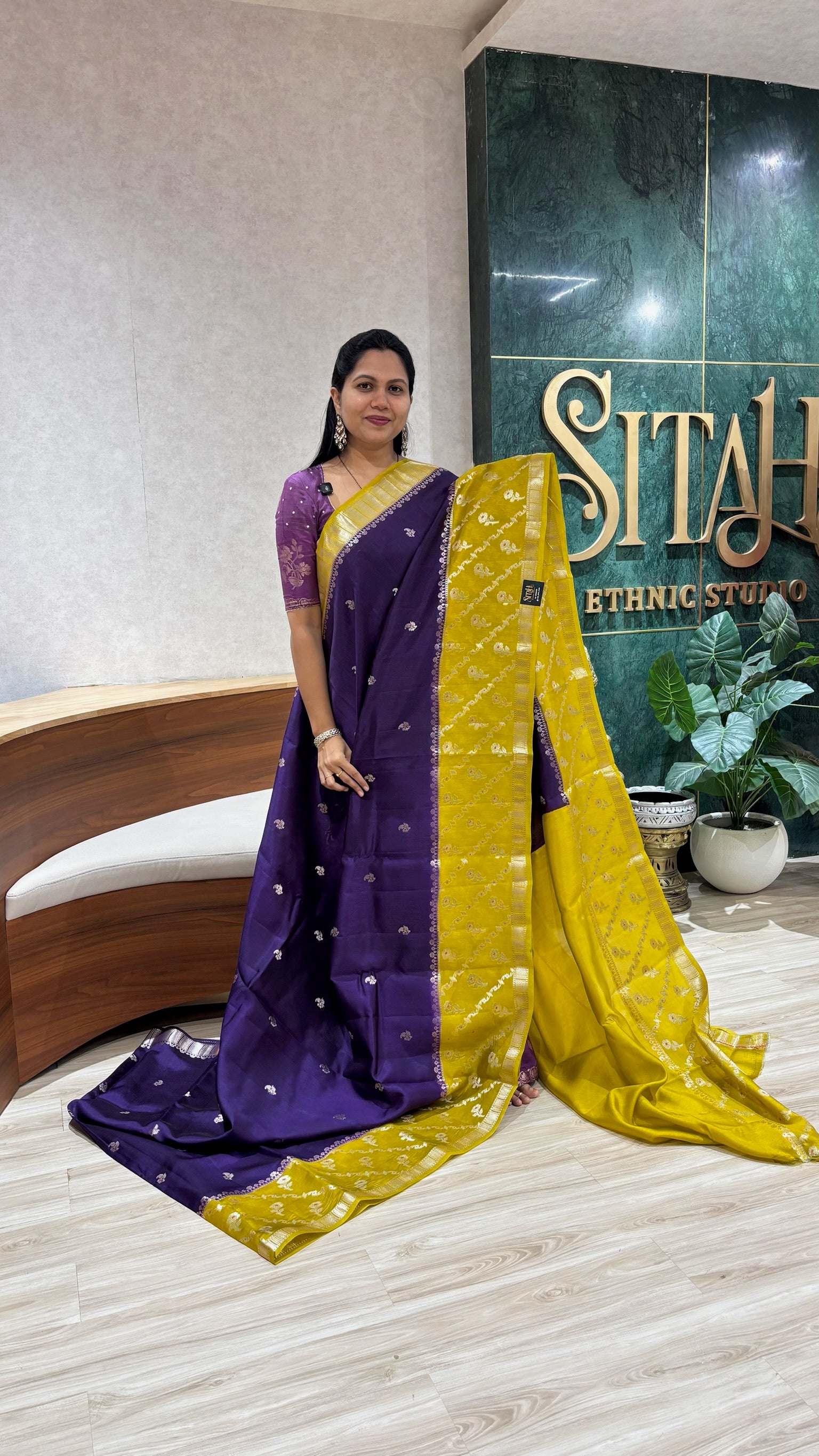 Fancy mango pattu purple