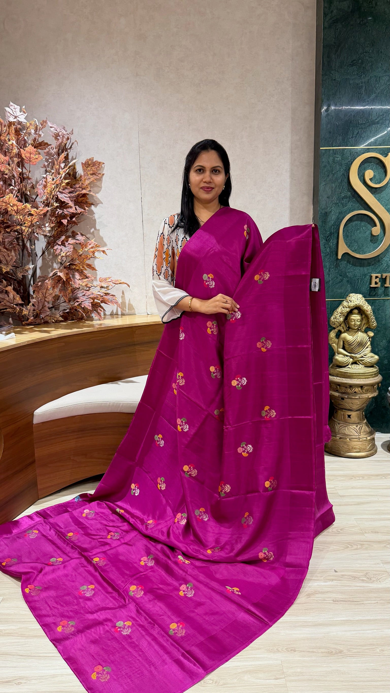 Fancy tussar magenta