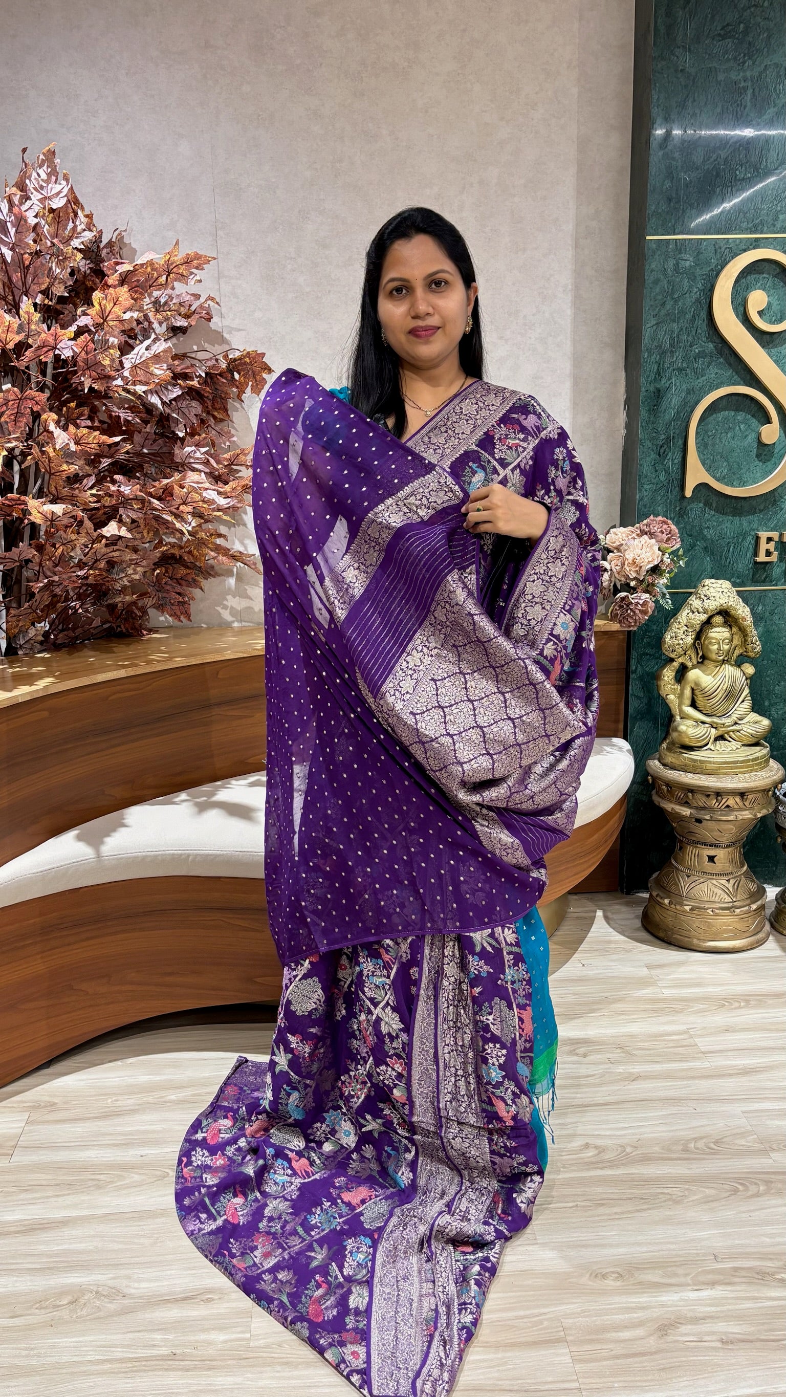 Chiffon georgette purple