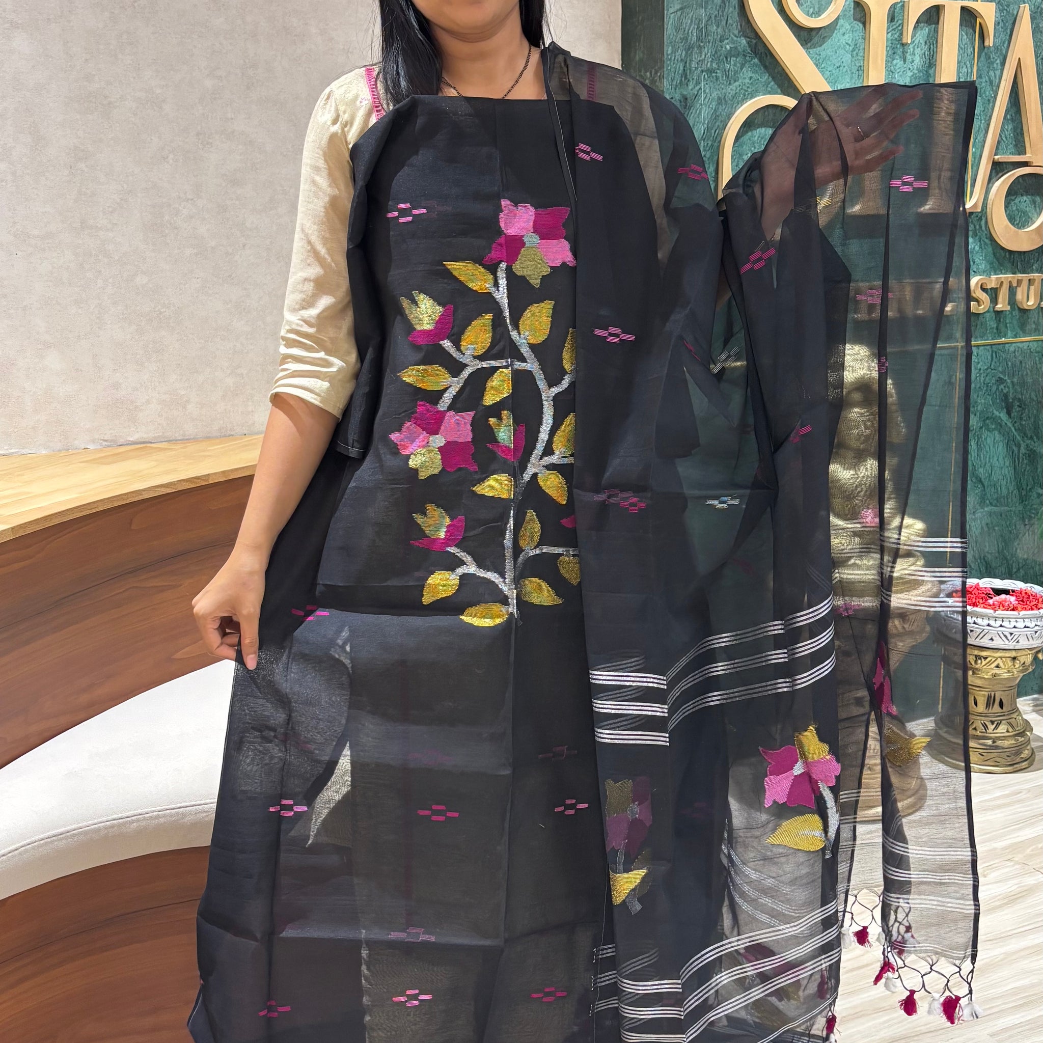 Jhamdani top duppata