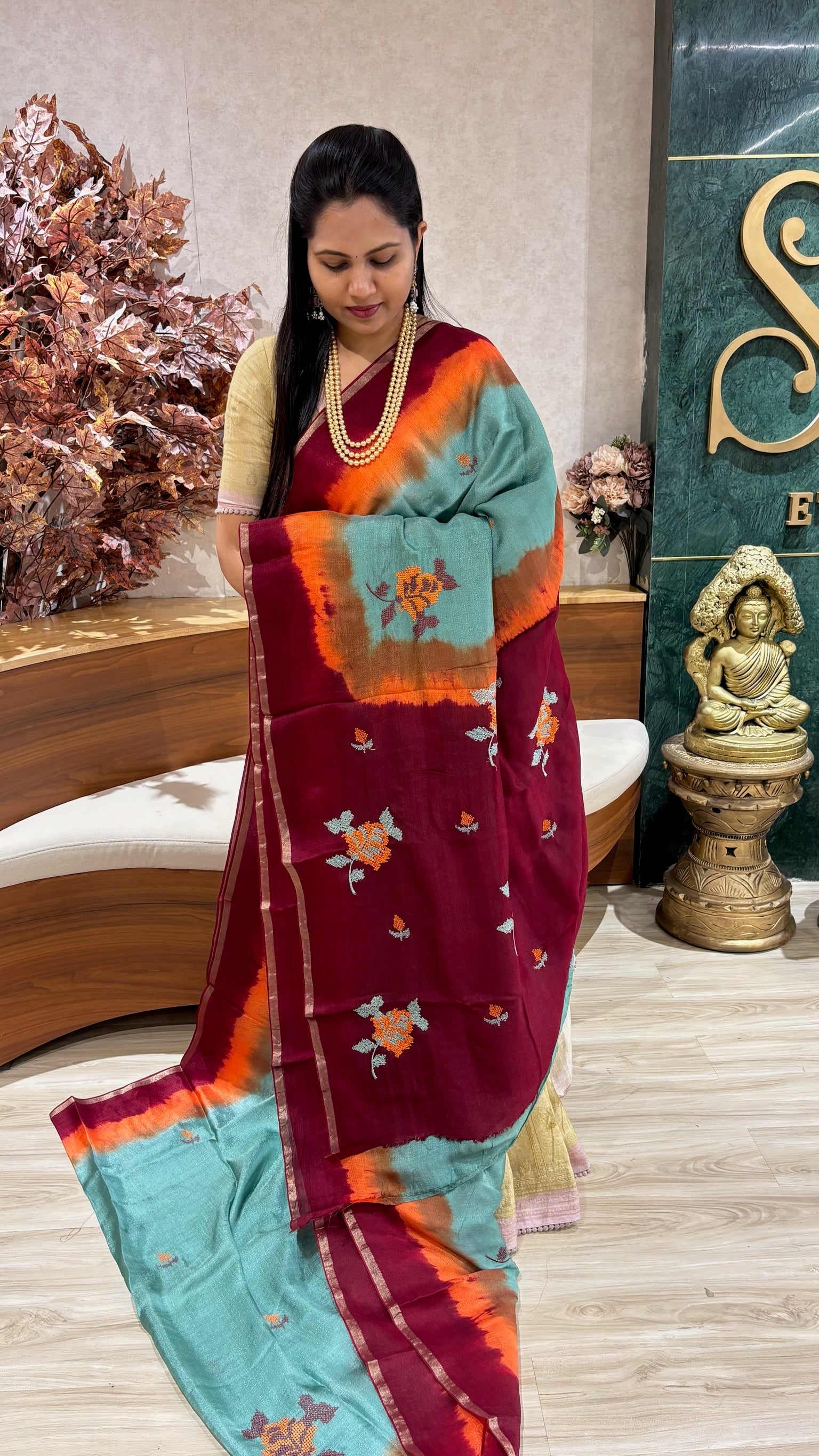 Jute silk saree