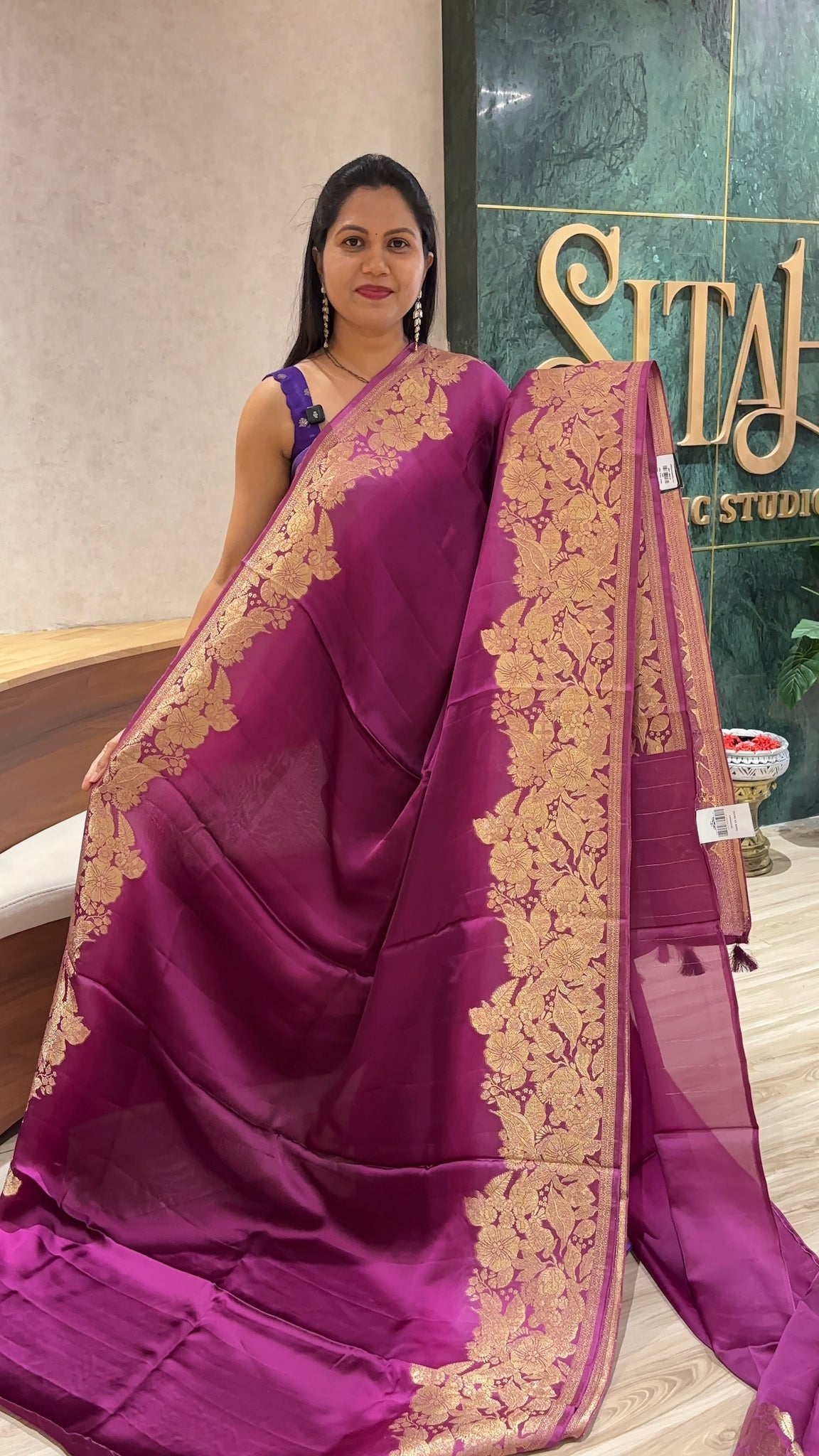 Mashru silk magenta pink