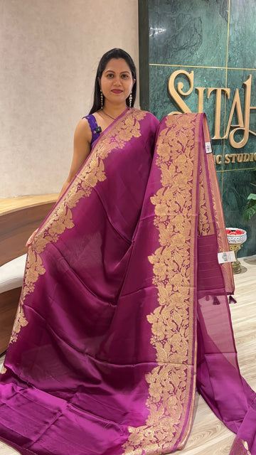 Mashru silk magenta pink