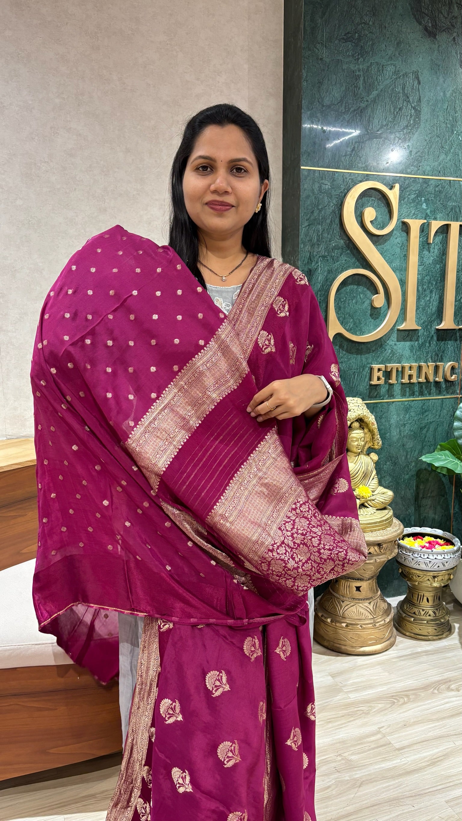 Banaras crepe saree