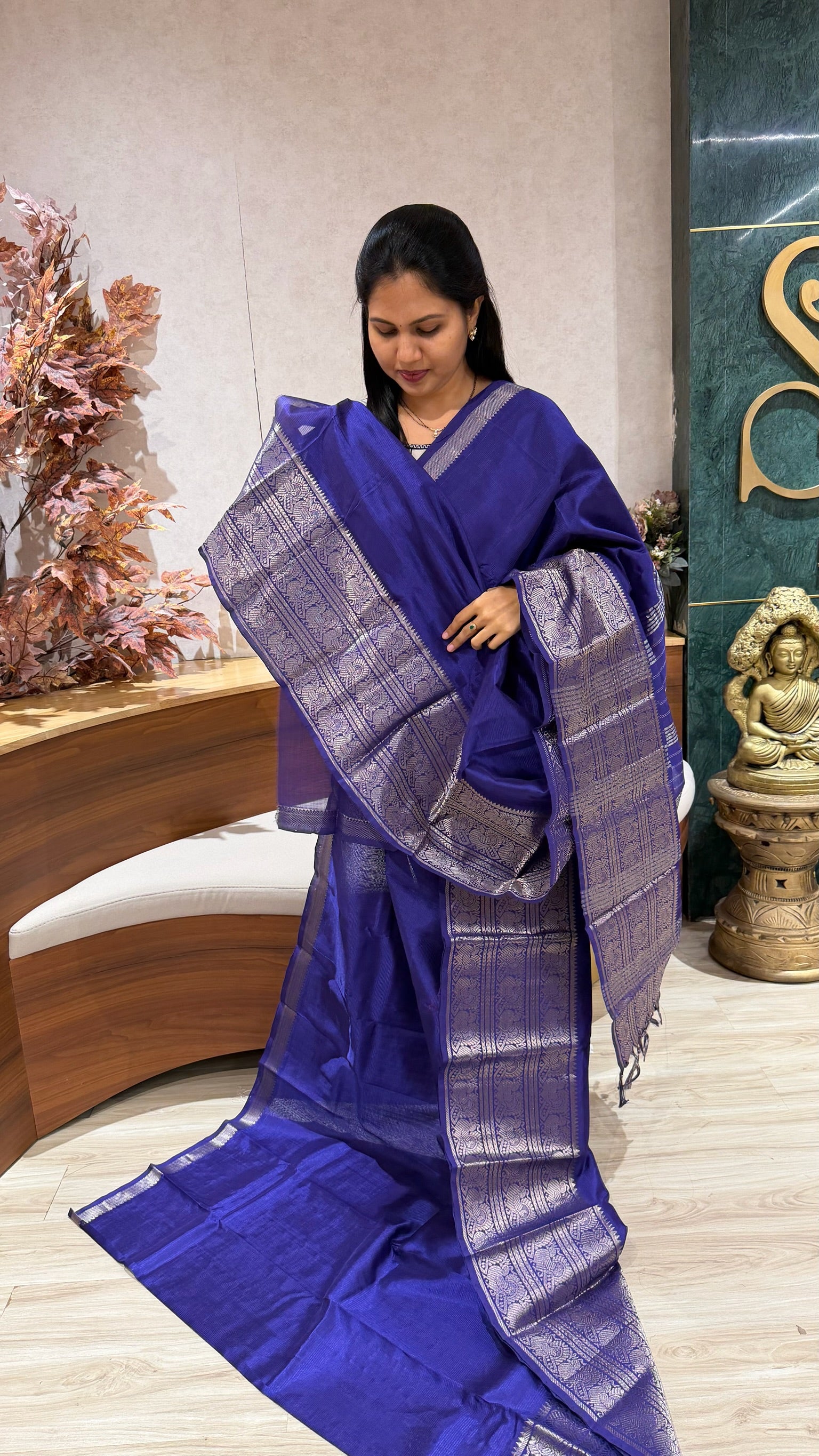 Handloom mangalgiri gemini blue