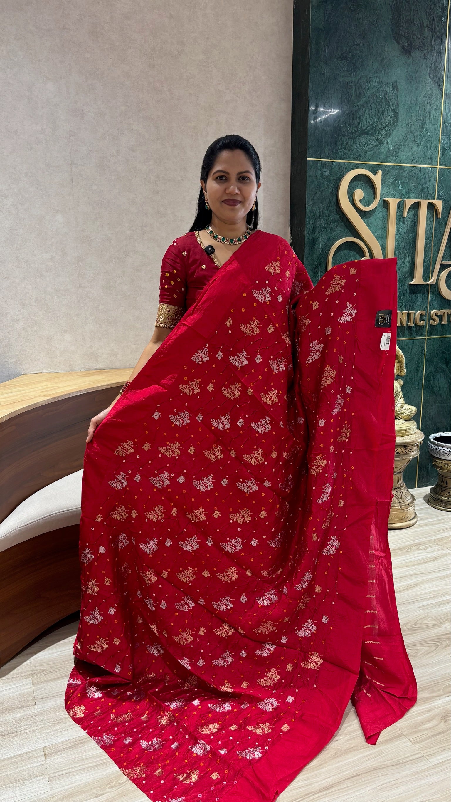 Pure bandhini silk red