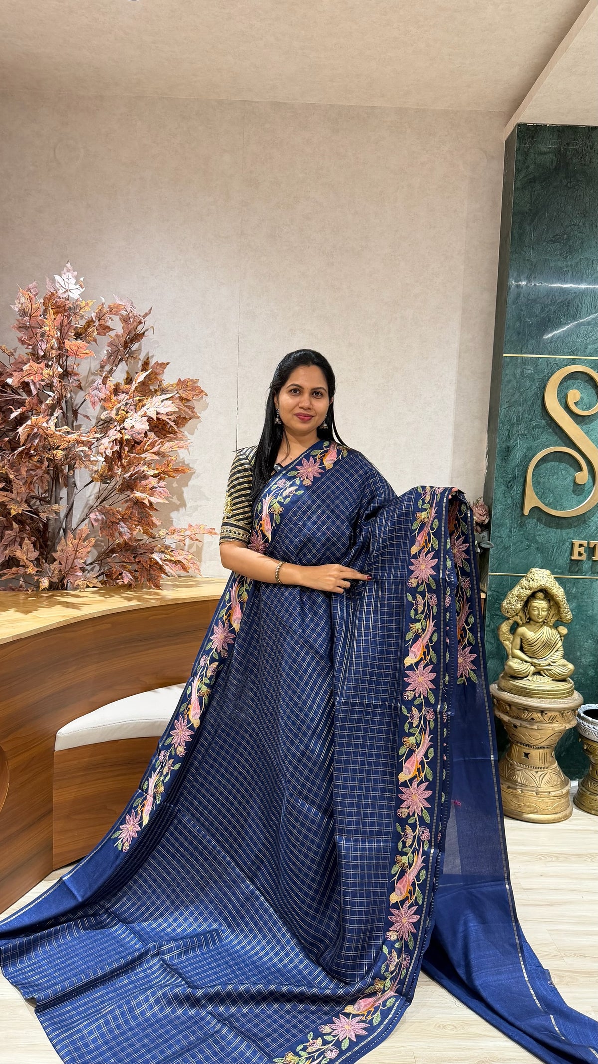 Tussar embroidery