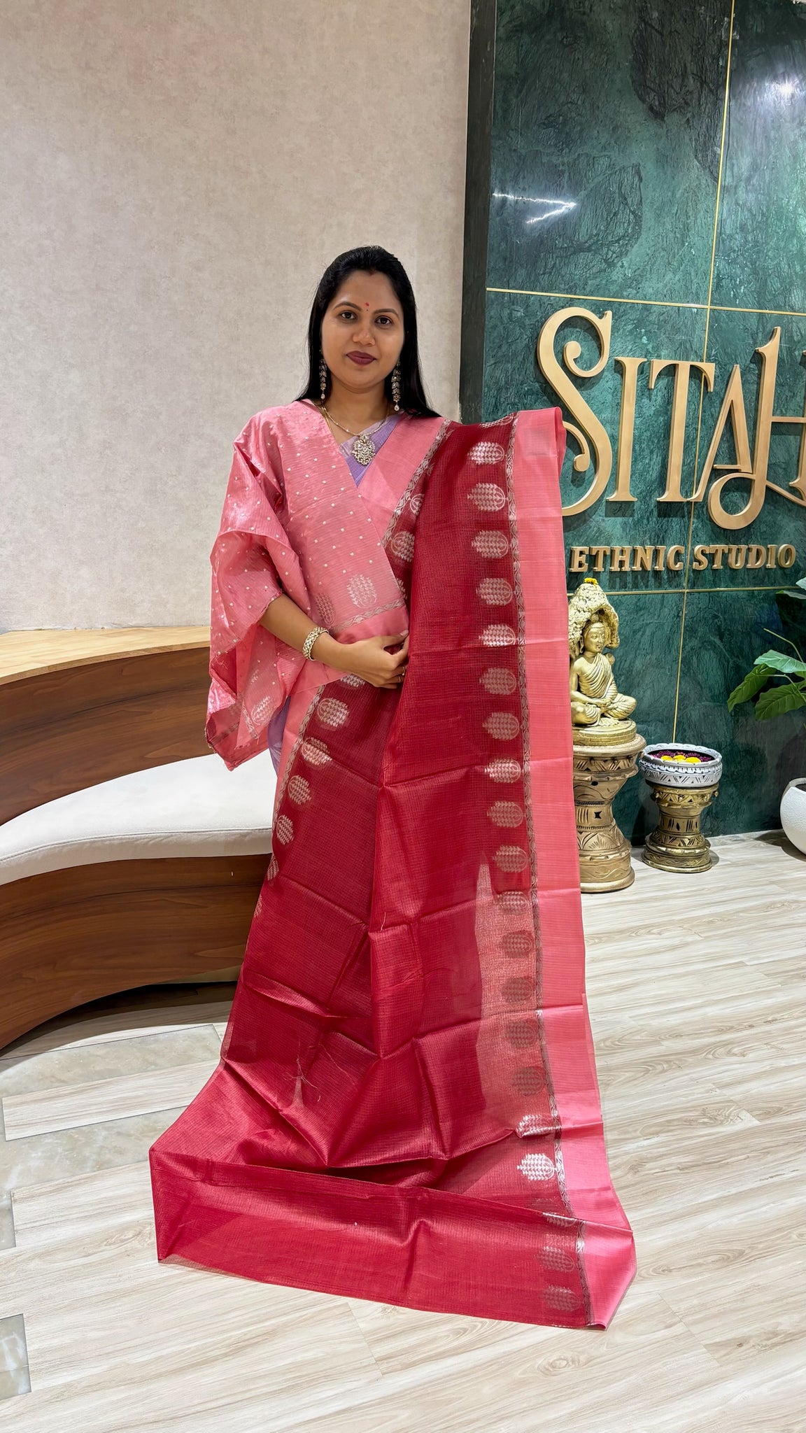 Tussar kota brick shade