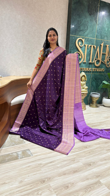 Raw silk sarees purple