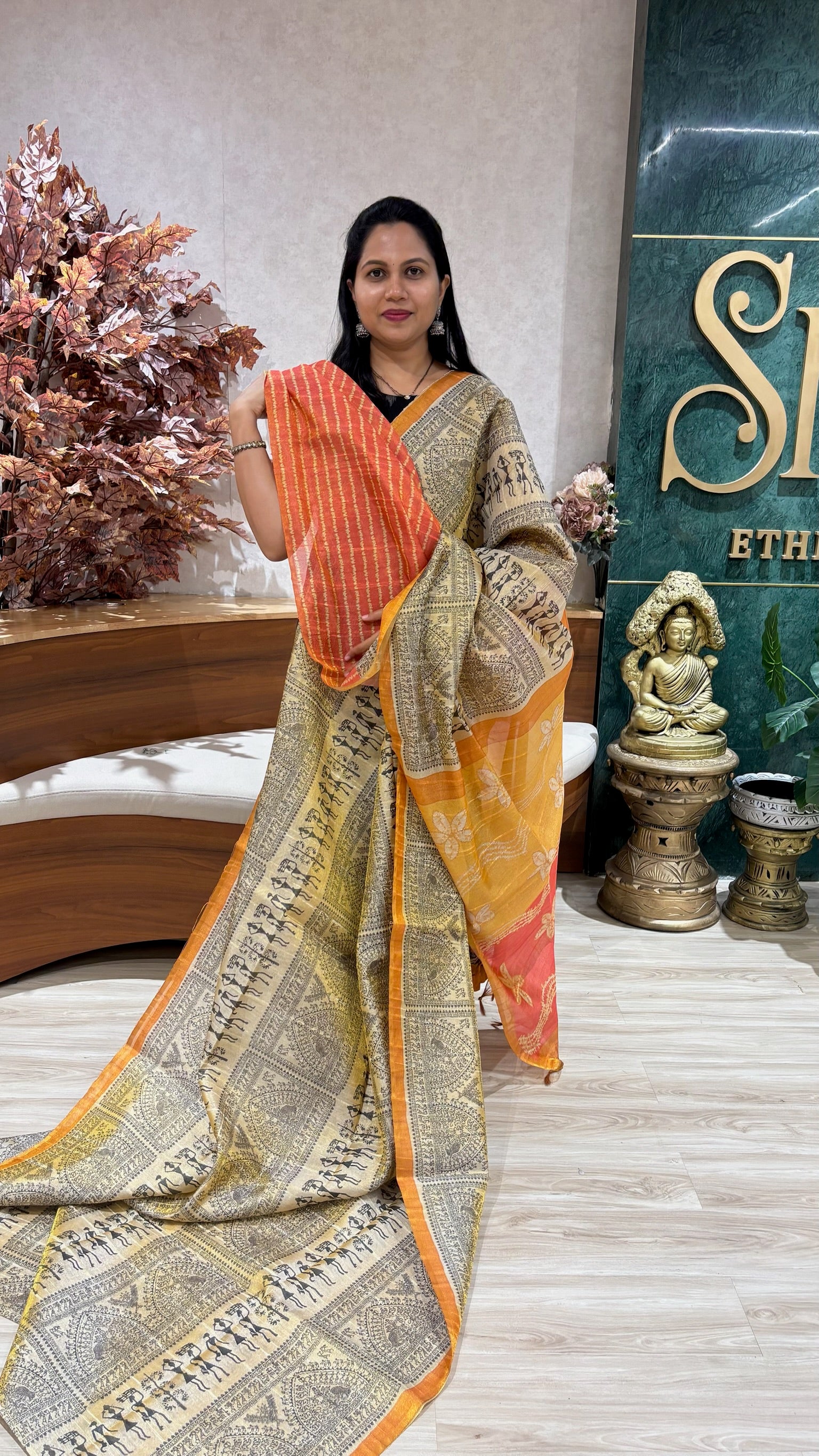 Madhubani art silk