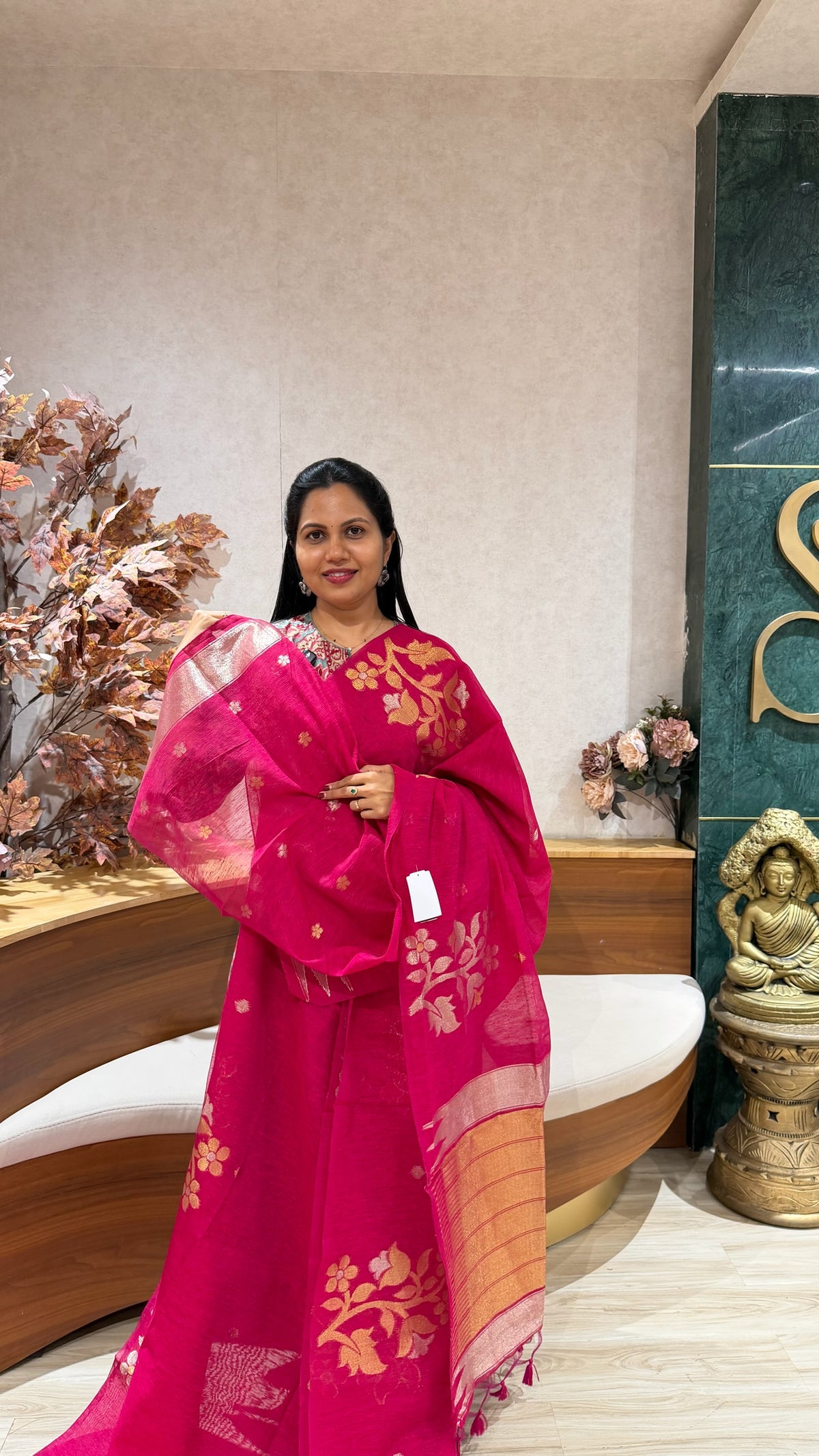 Linen saree
