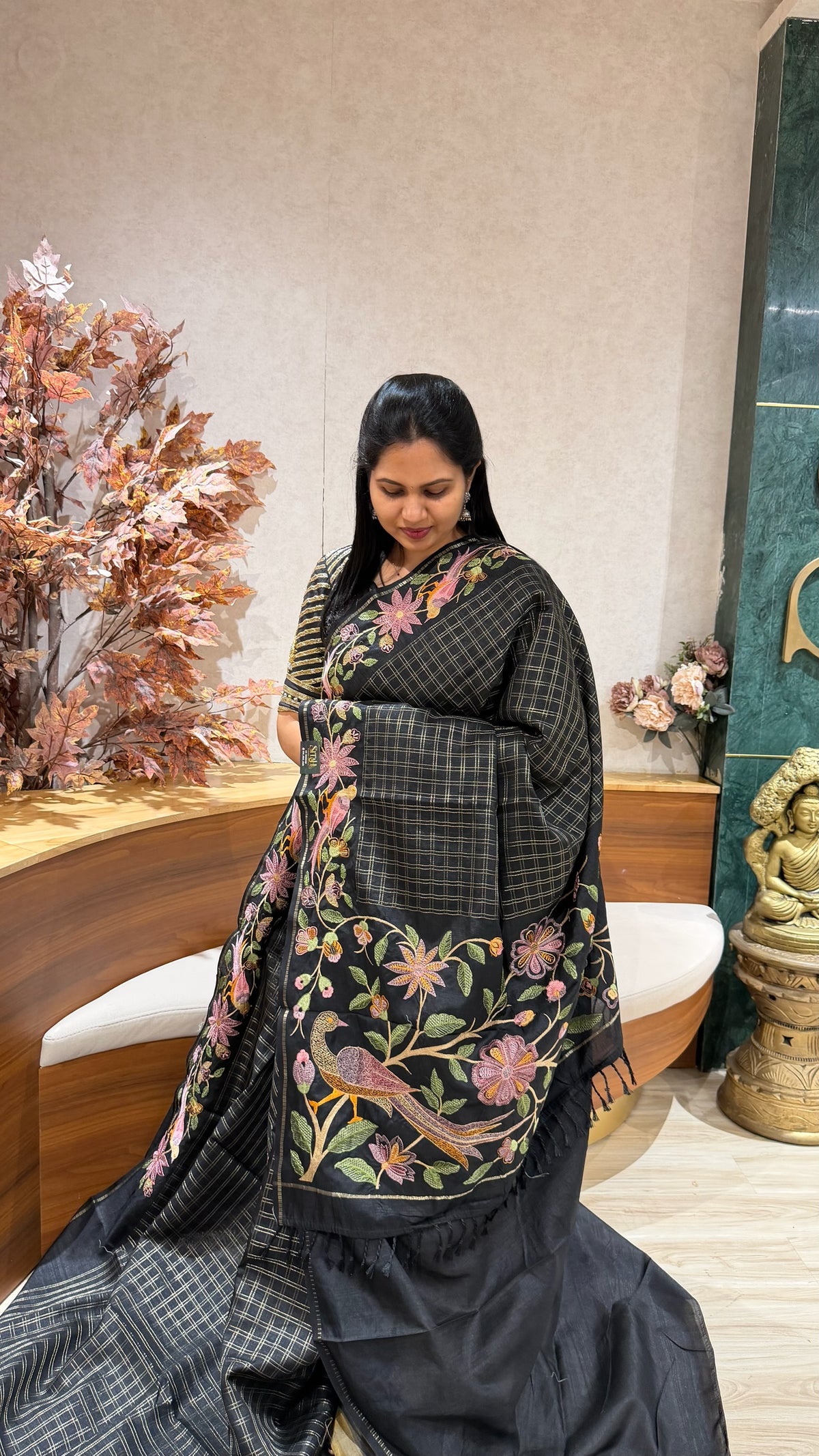 Tussar embroidery