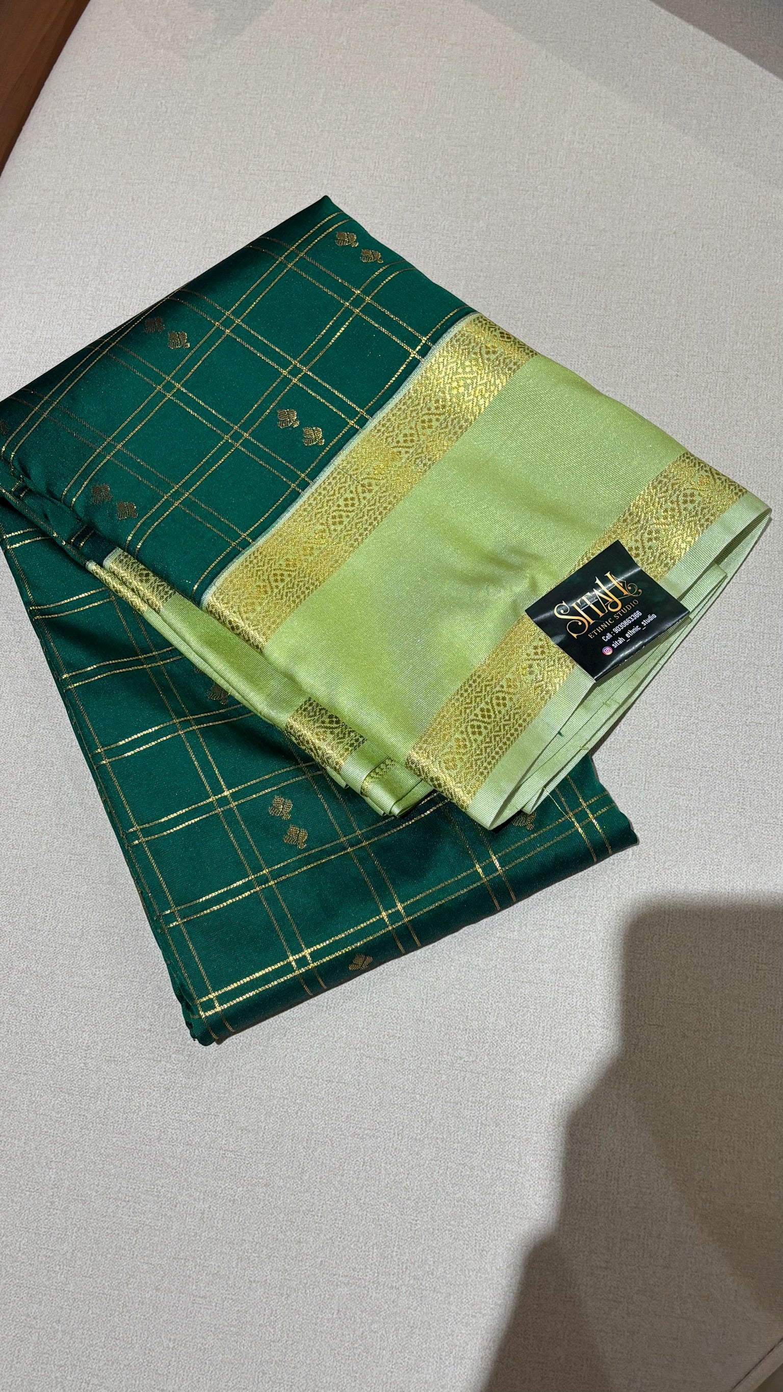Semi kanchi pattu green