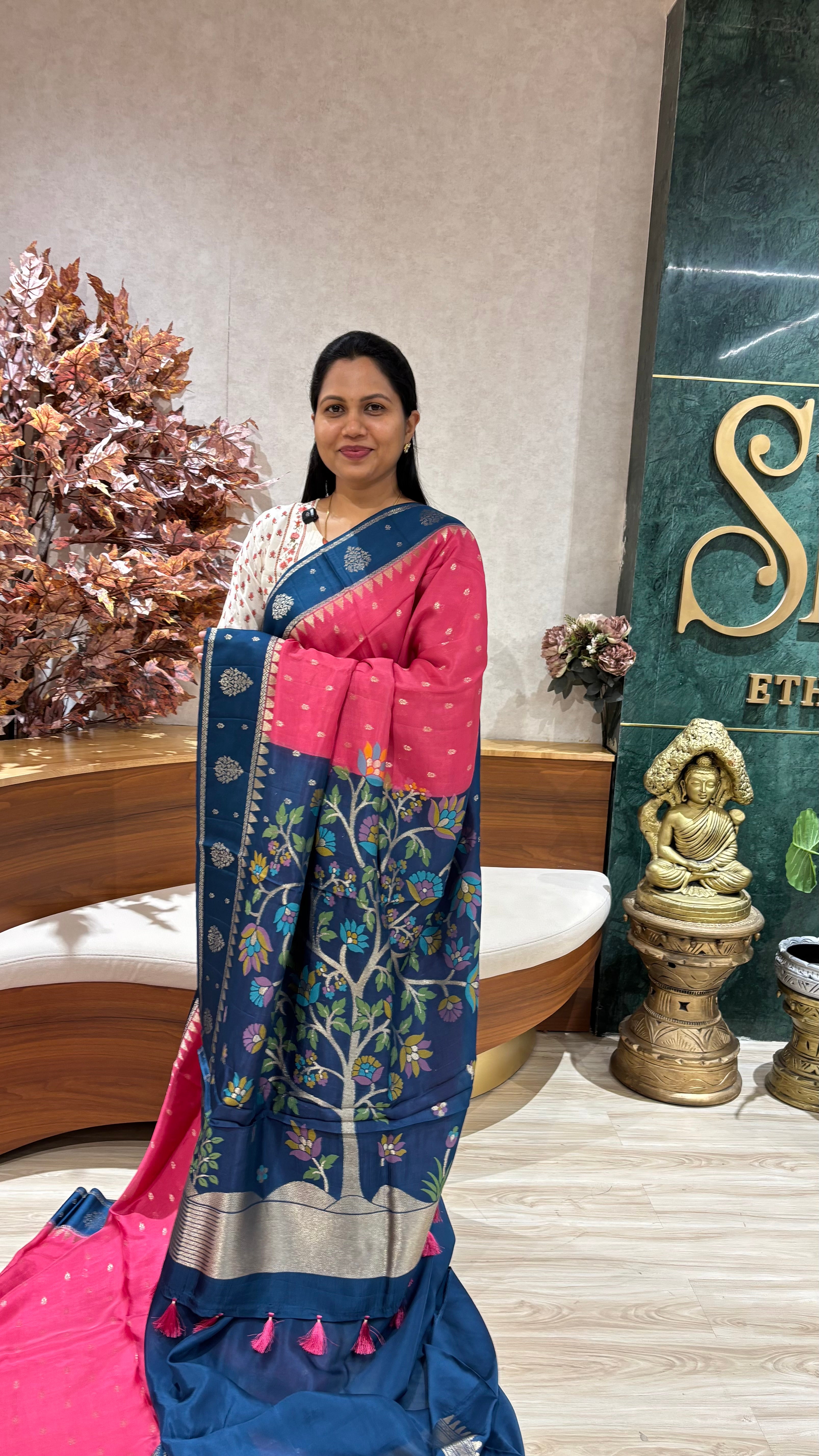 Georgette jhamdhani pallu