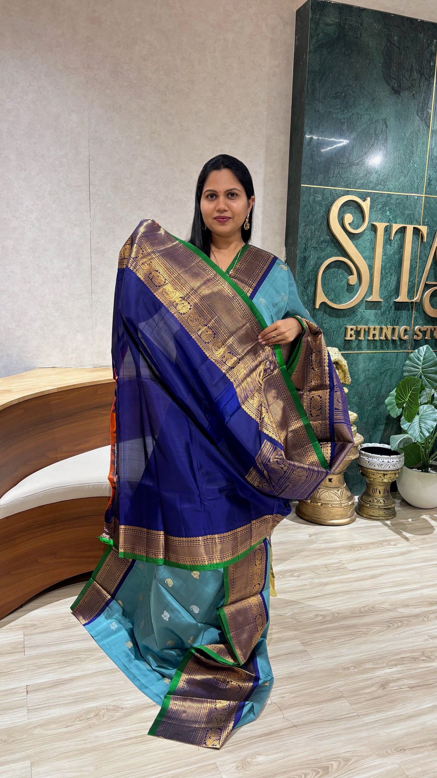 Handloom gadwal pattu with kanchi borders