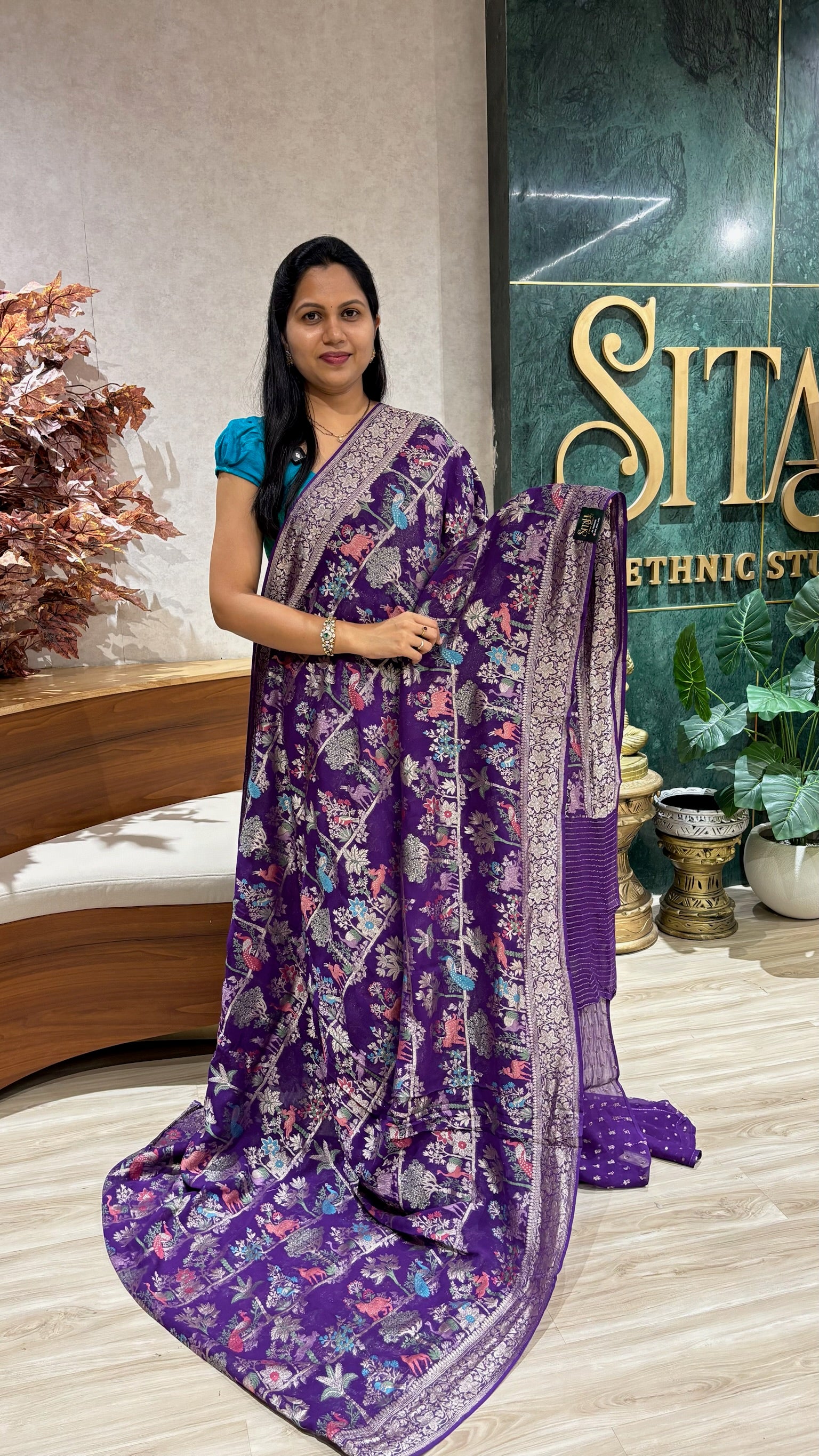 Chiffon georgette purple