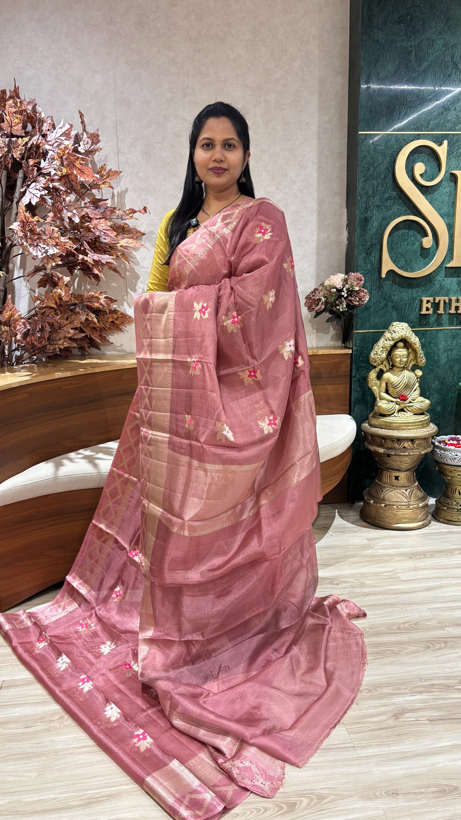 Kota silk weaving onion pink
