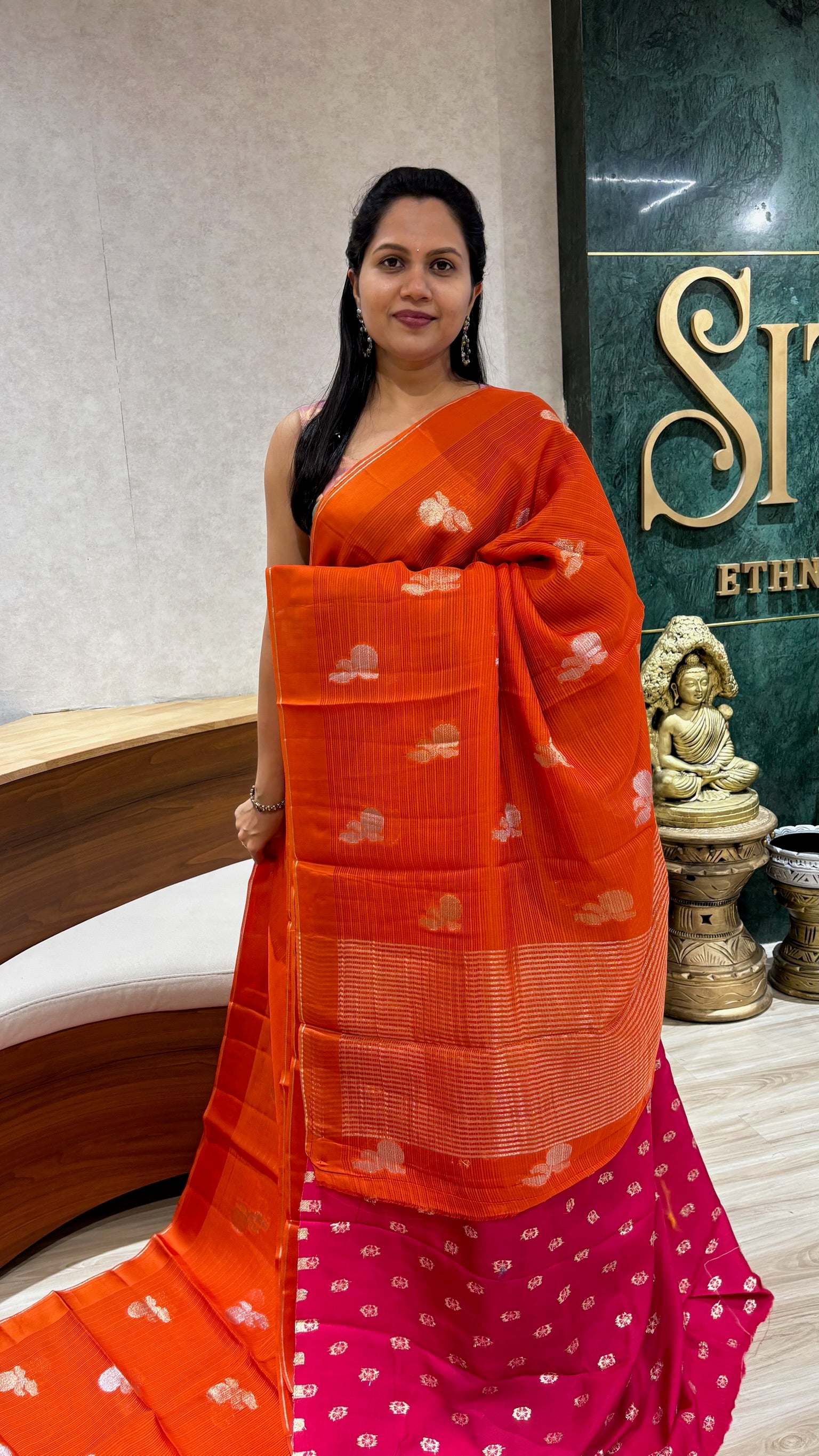 Organza kota orange