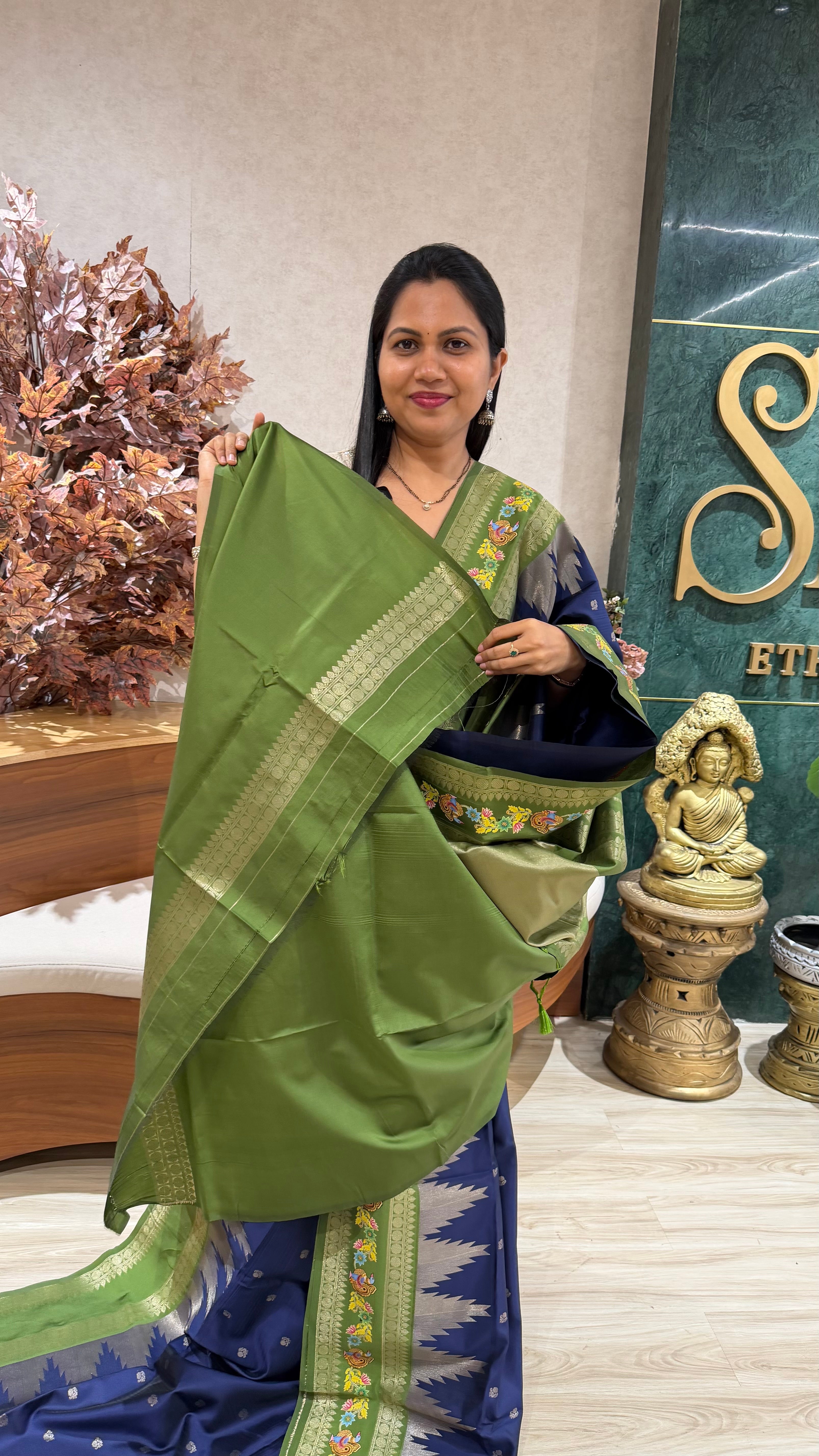 Fancy silk Tanjore print