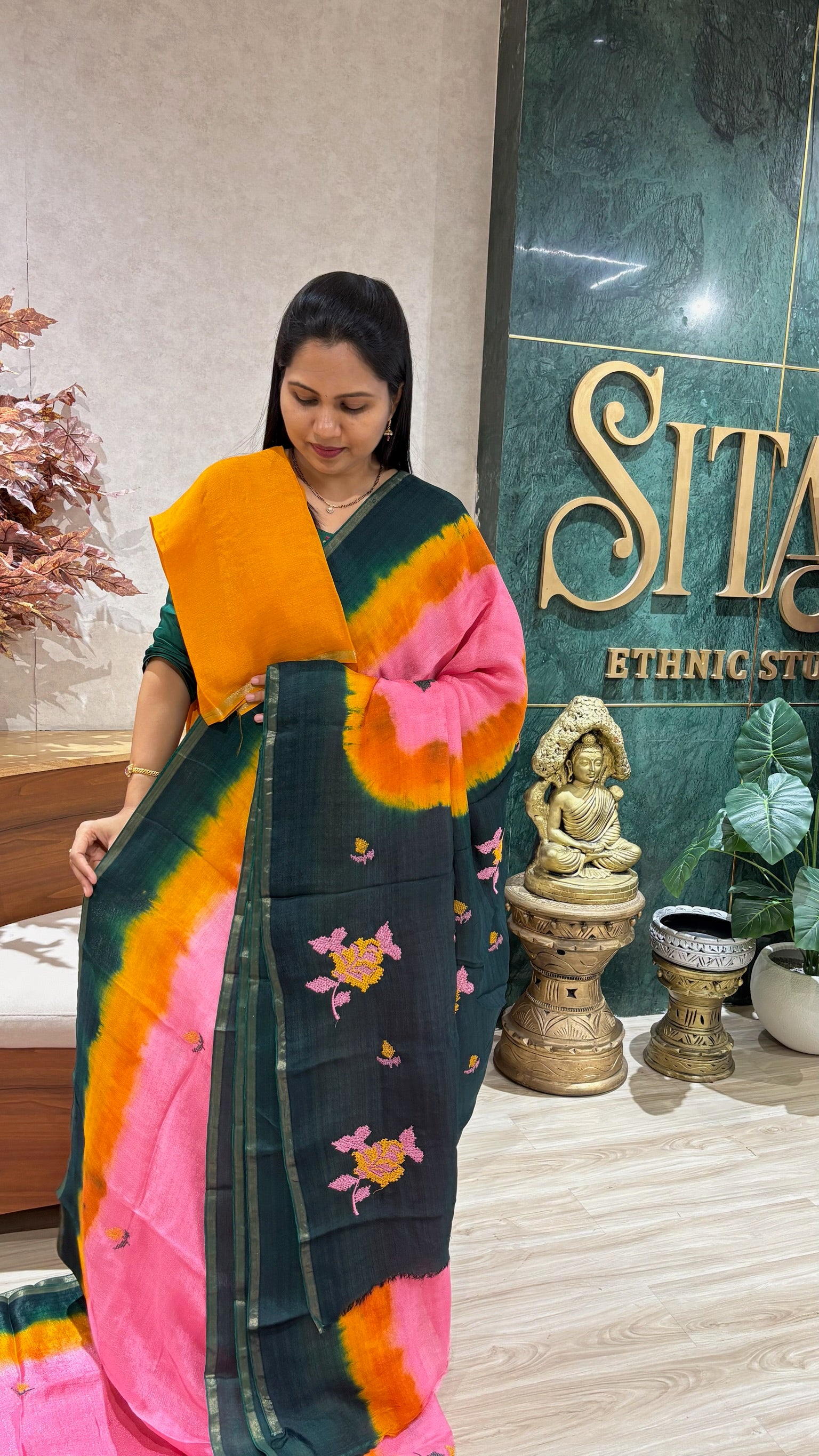 Jute silk saree